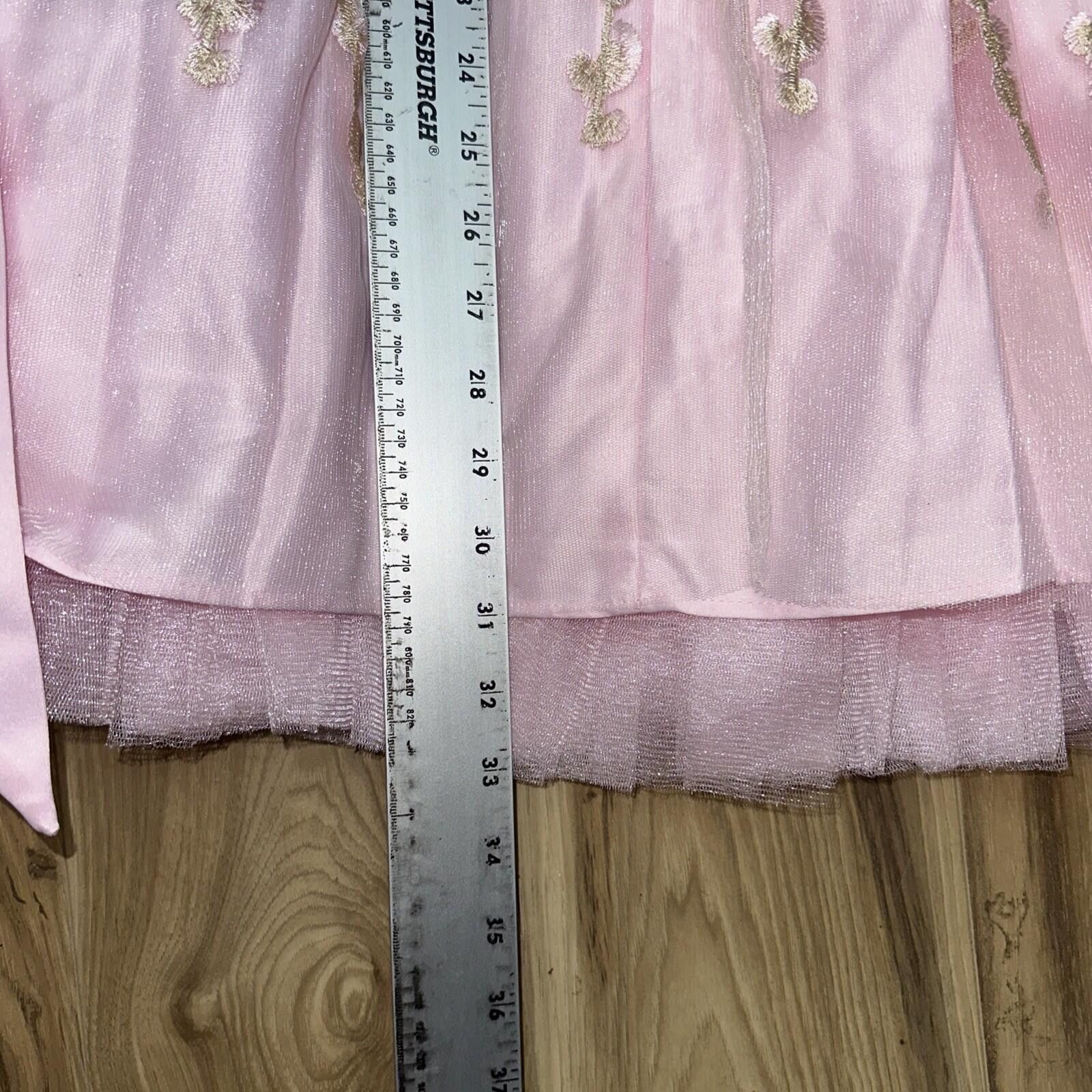 Other Couture Princess Girls Pink Floral Embroidered Dress 10 Size ONE SIZE - 8 Thumbnail