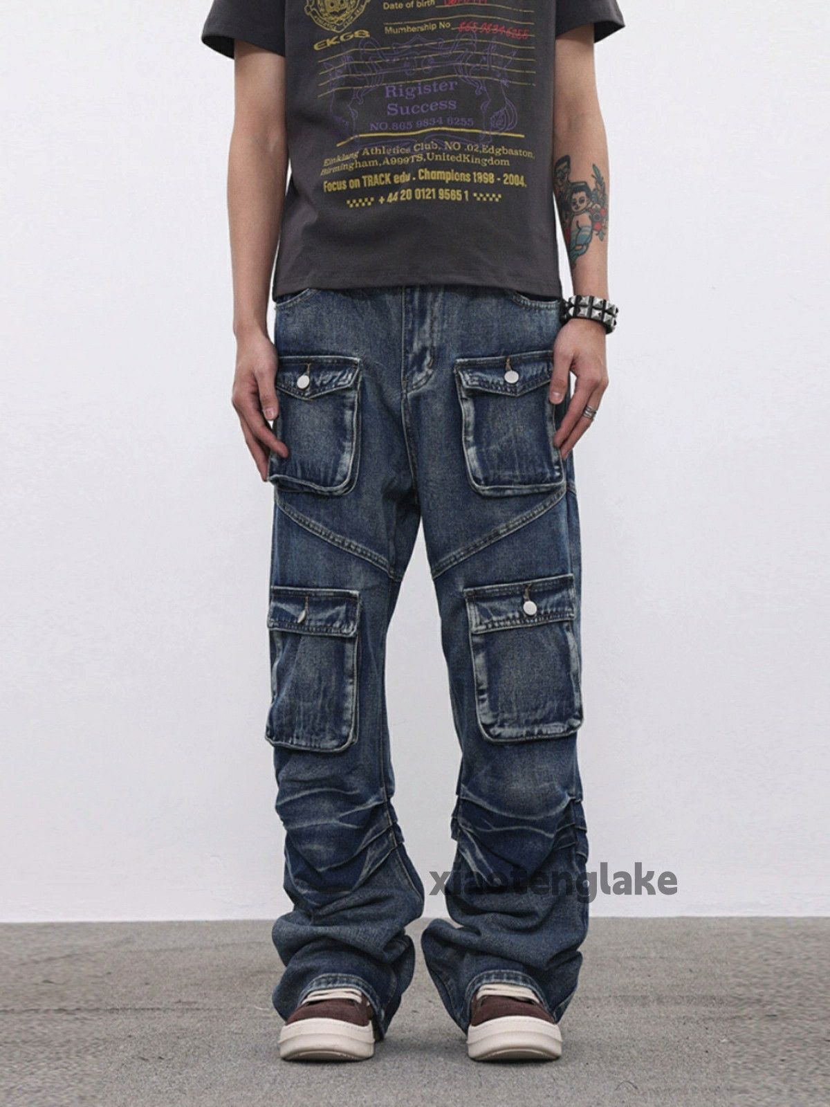 Jean × Vintage washed faded loose baggy cargo hiphop jeans Size US 32 / EU 48 - 1 Thumbnail