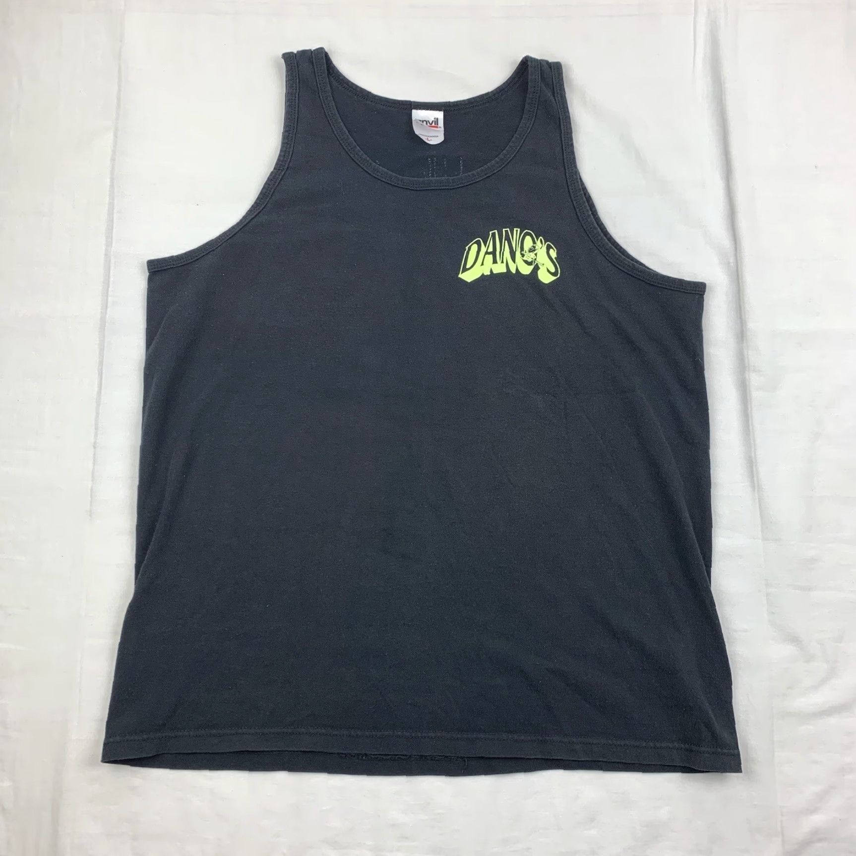 Anvil Danos Hilltop Lounge Tank Top Men L Black Lake Murray Y2K Vintage Tank Top Shirt Adult Large Black Lake Murray Y2K Mens Size US L / EU 52-54 / 3 - 4 Thumbnail