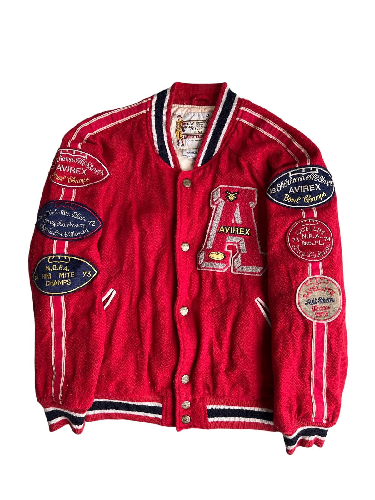 Aero Leathers × Avirex × Vintage 50s Avirex Champs Collegiate Patches Varsity Baseball Jacket Size US L / EU 52-54 / 3 - 2 Thumbnail