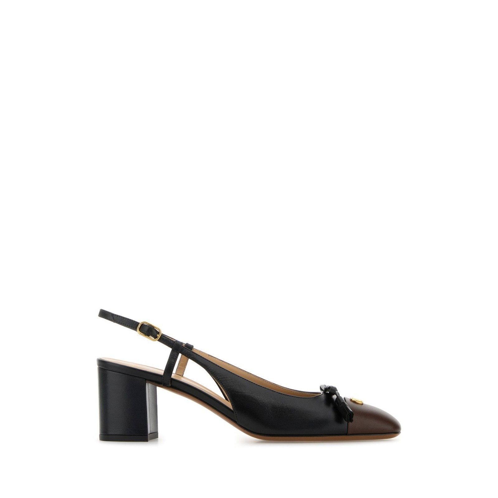 VALENTINO GARAVANI Elegant Black Leather 60mm Block Heel Pum