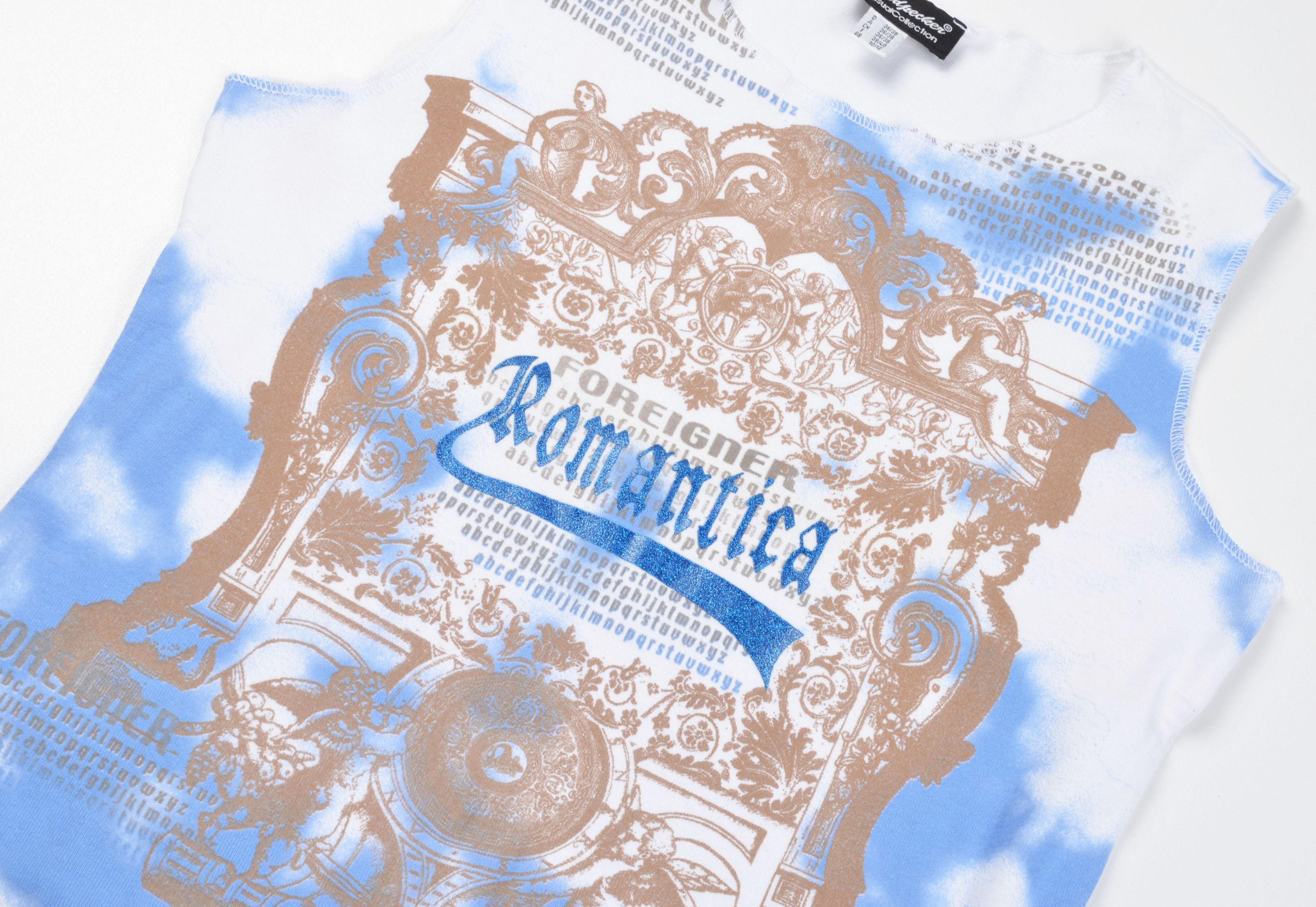 Vintage Foreigner Romantica Graphic Blue Tie Dye Y2K Tank Top Size M / US 6-8 / IT 42-44 - 5 Thumbnail