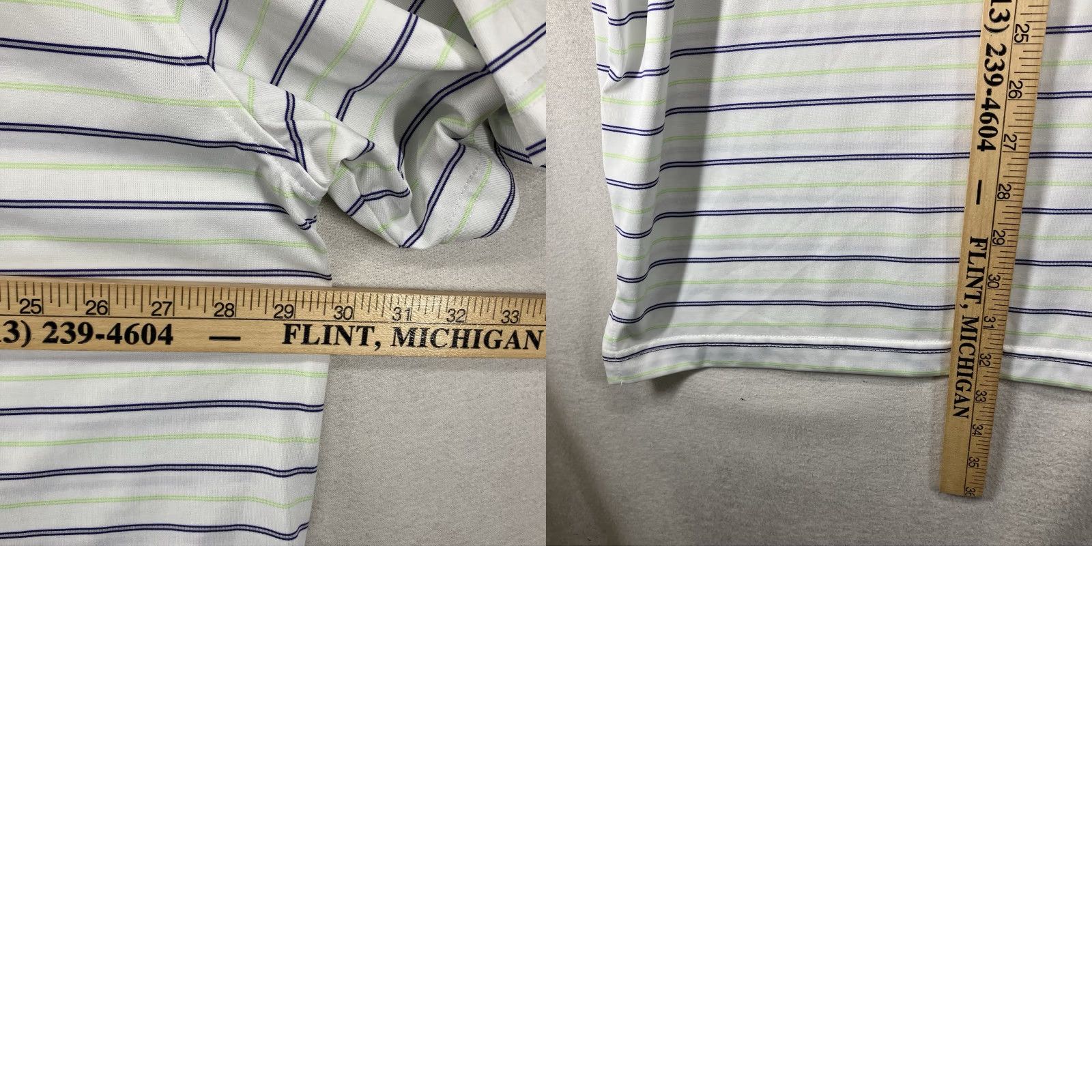 Izod IZOD Mens Polo Shirt 3XL Striped White Green Blue Breathable Short Sleeve Casual Golf 100% Cotton Regular Fit Spring Summer Mens Size US XXL / EU 58 / 5 - 9 Thumbnail