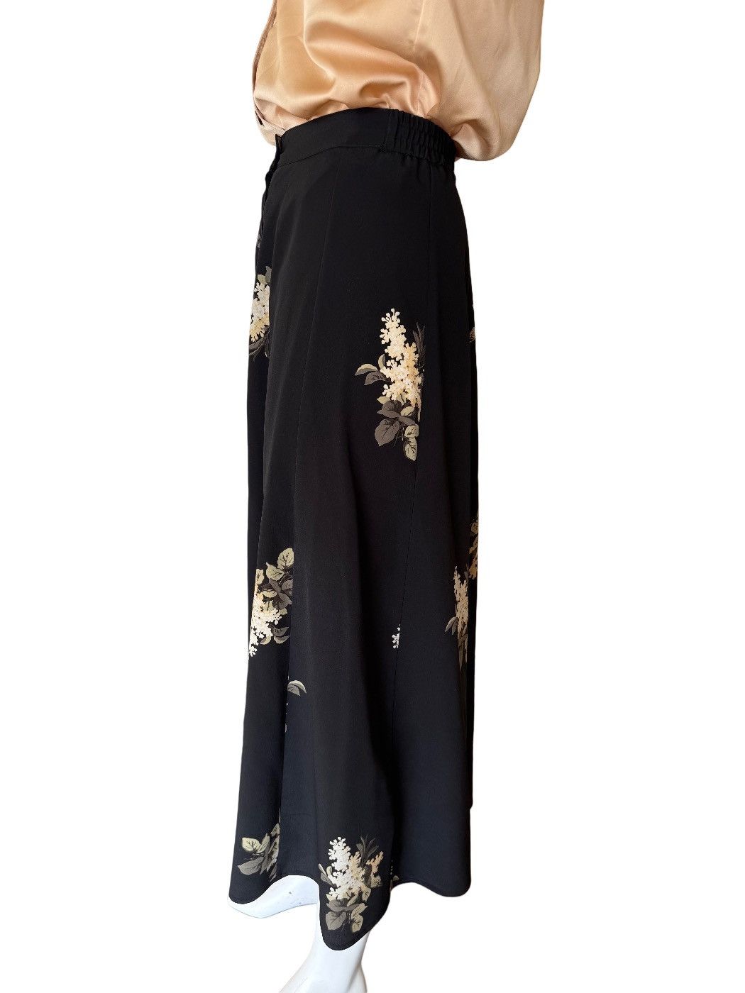 Vintage Rafaella 8 women’s high waisted maxi skirt black cream Size 30" / US 8 / IT 44 - 2 Thumbnail