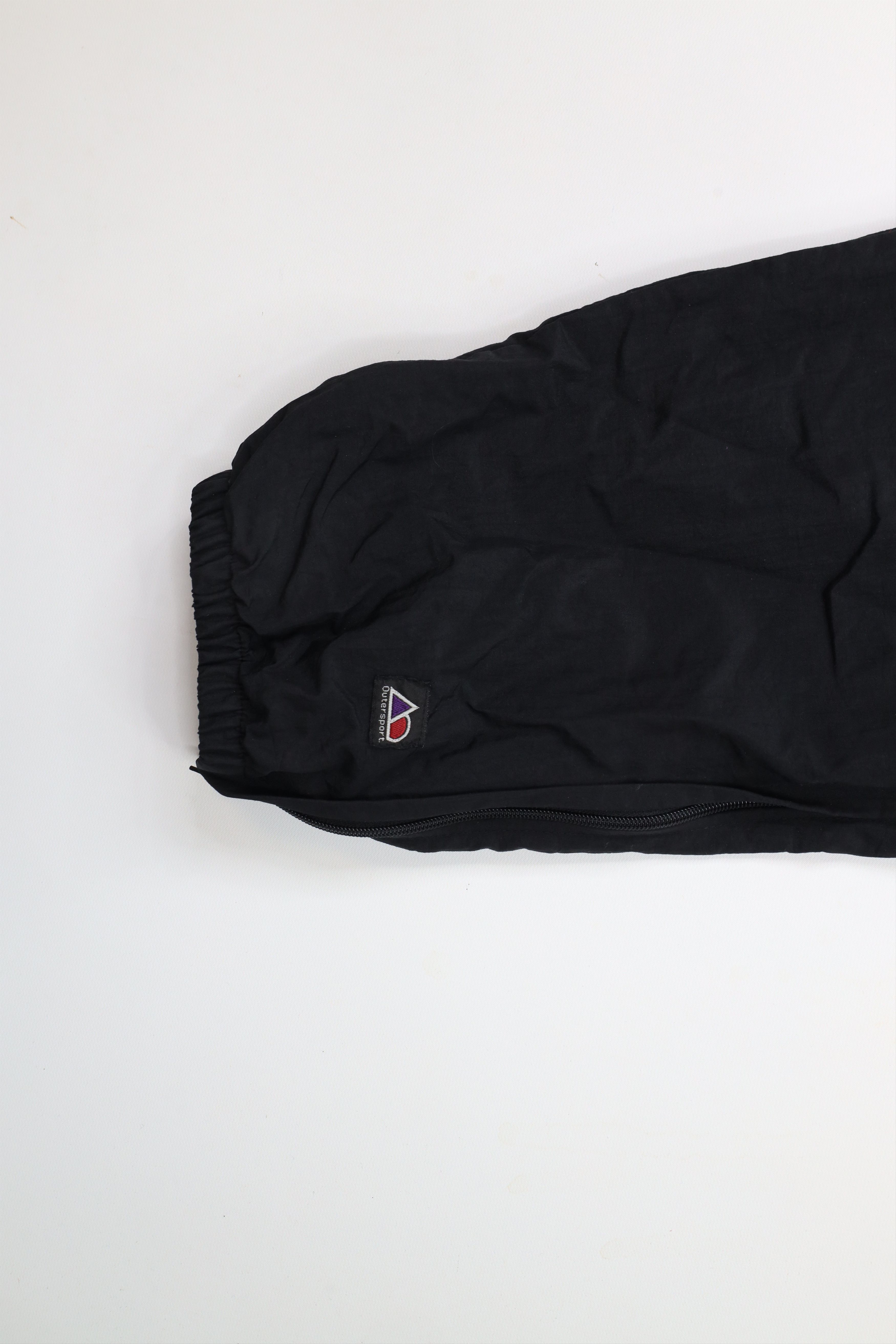 Vintage Vintage 90s Streetwear Lined Cuffed Joggers Pants Black Size US 36 / EU 52 - 5 Thumbnail
