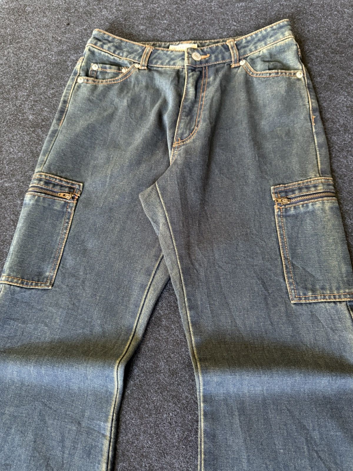 If Six Was Nine × Japanese Brand × Le Grande Bleu (L.G.B.) Daily Topics Japan Flare Cargo Faded Seam Jeans Size US 28 / EU 44 - 4 Thumbnail