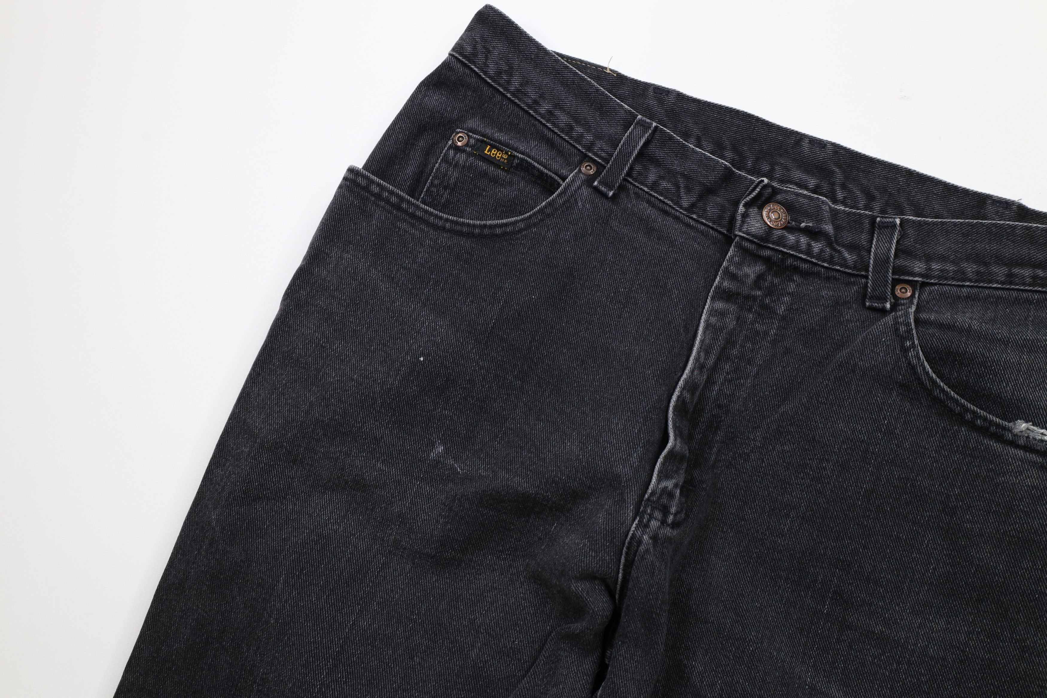Lee × Vintage Vintage 90s Lee Straight Leg Denim Jeans Black Cotton Size US 34 / EU 50 - 6 Thumbnail