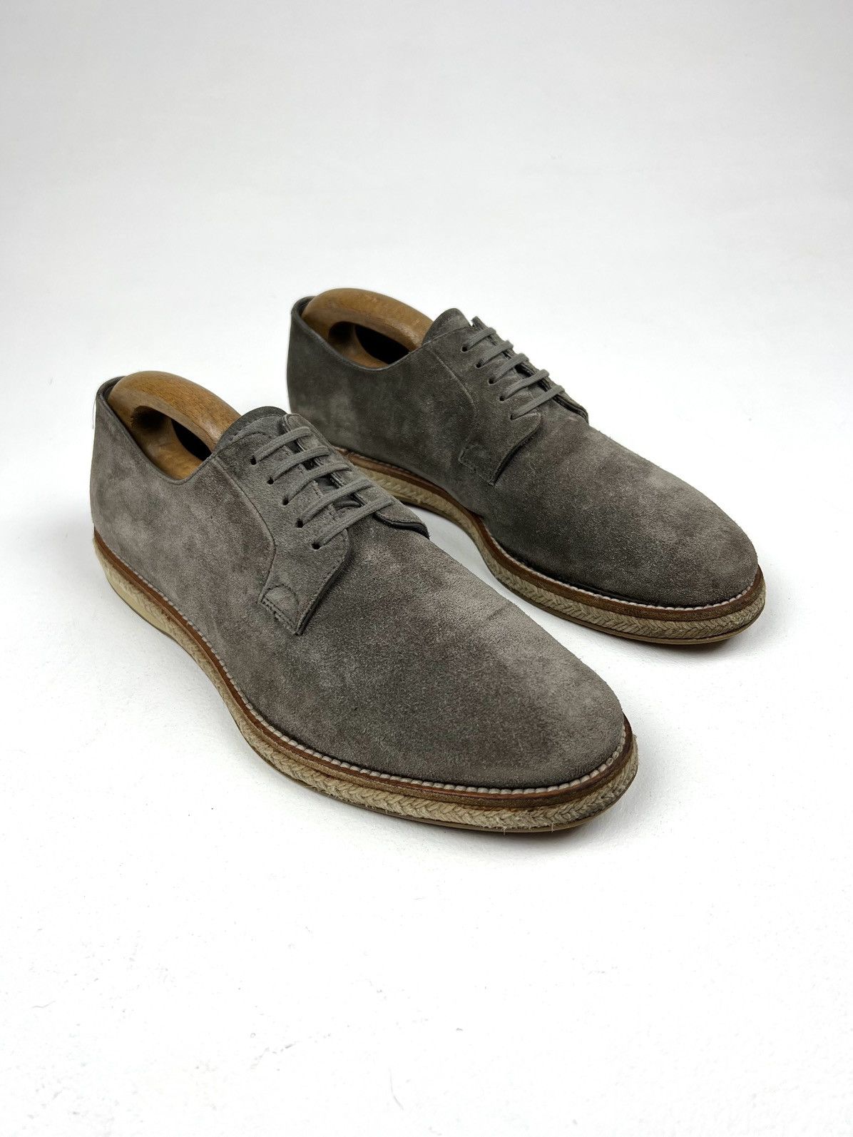 Prada PRADA Derby Suede Chukka Shoes Lace Up Vintage Beige Men’s Size US 9 / EU 42 - 1 Thumbnail