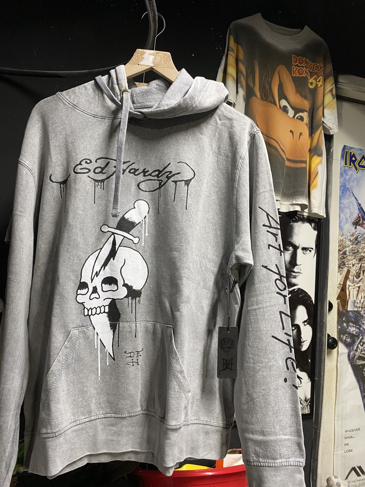 Ed Hardy Skull Men’s Hoodie Brand New Large