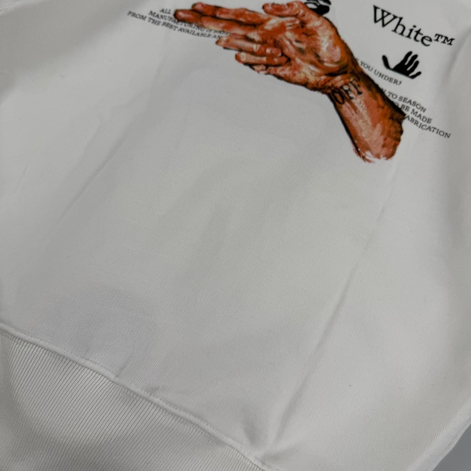 Off-White White Pascal Hand Gun Logo Oversized Hoodie Size US XXS / EU 40 - 6 Thumbnail