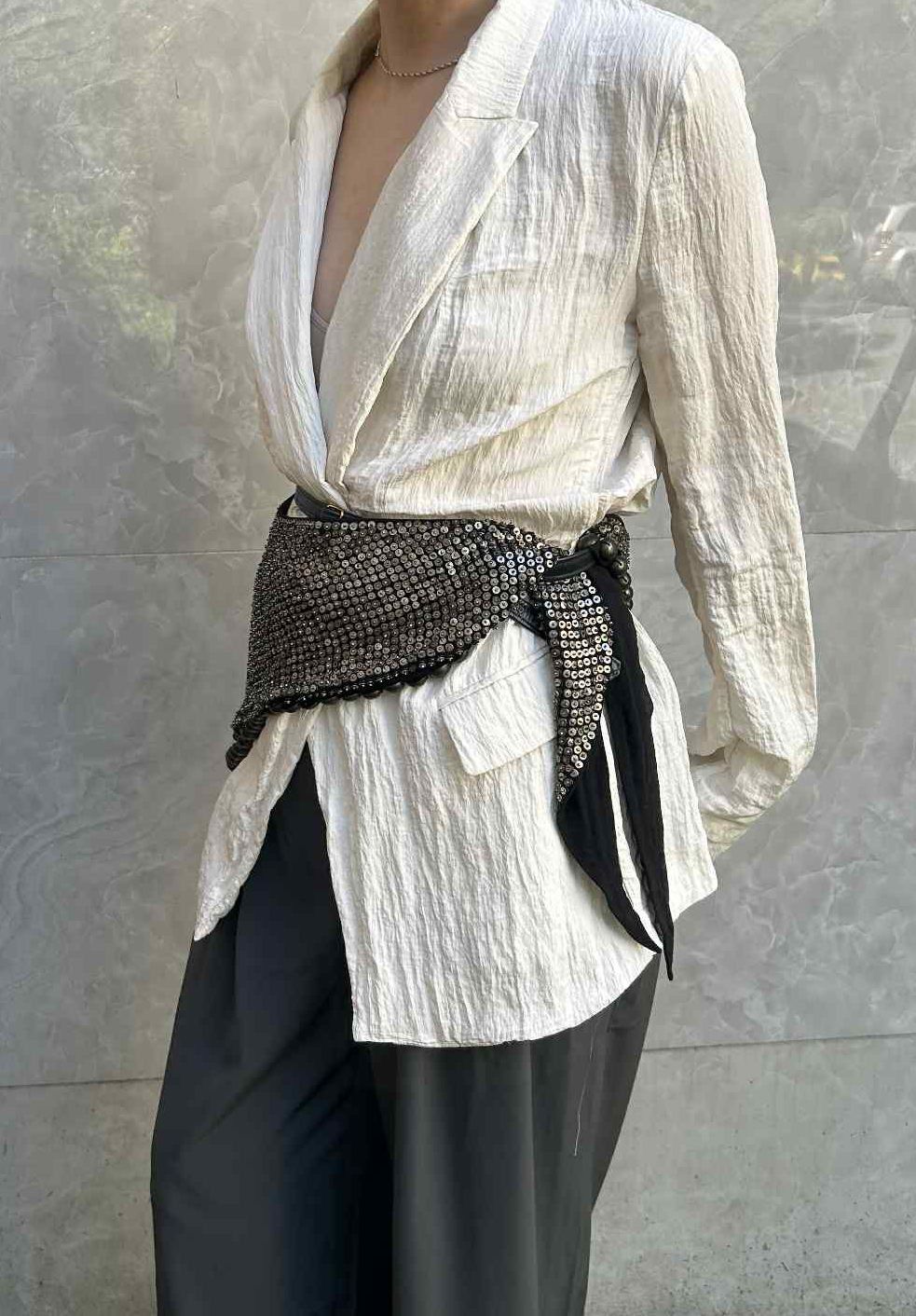 Isabel Marant Isabel Marant Pisa Silk & Brass Metal Studded Scarf Size ONE SIZE - 7 Thumbnail
