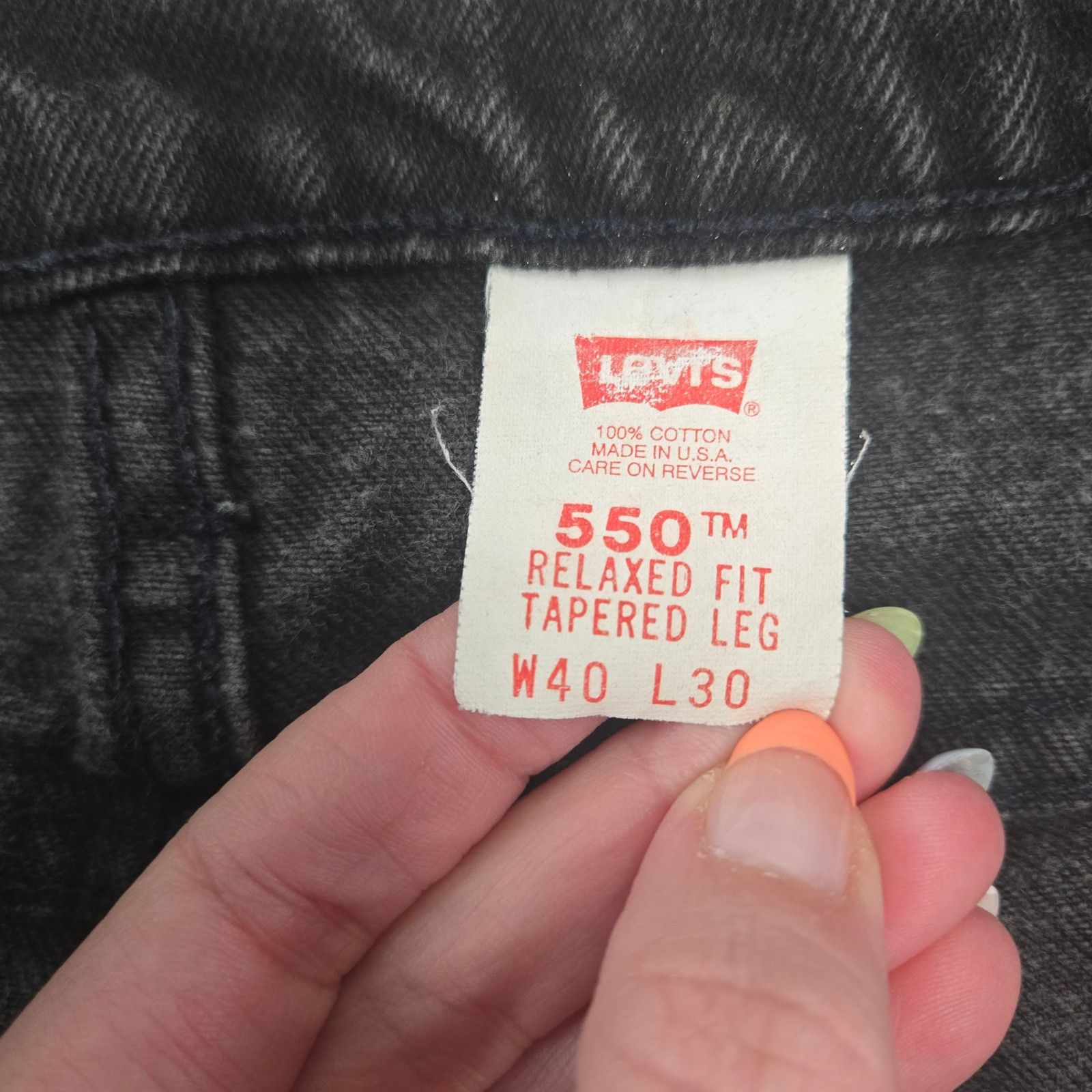 Levi's 1995 Levi's 550 Black USA Jeans Size 36 Size US 36 / EU 52 - 6 Thumbnail