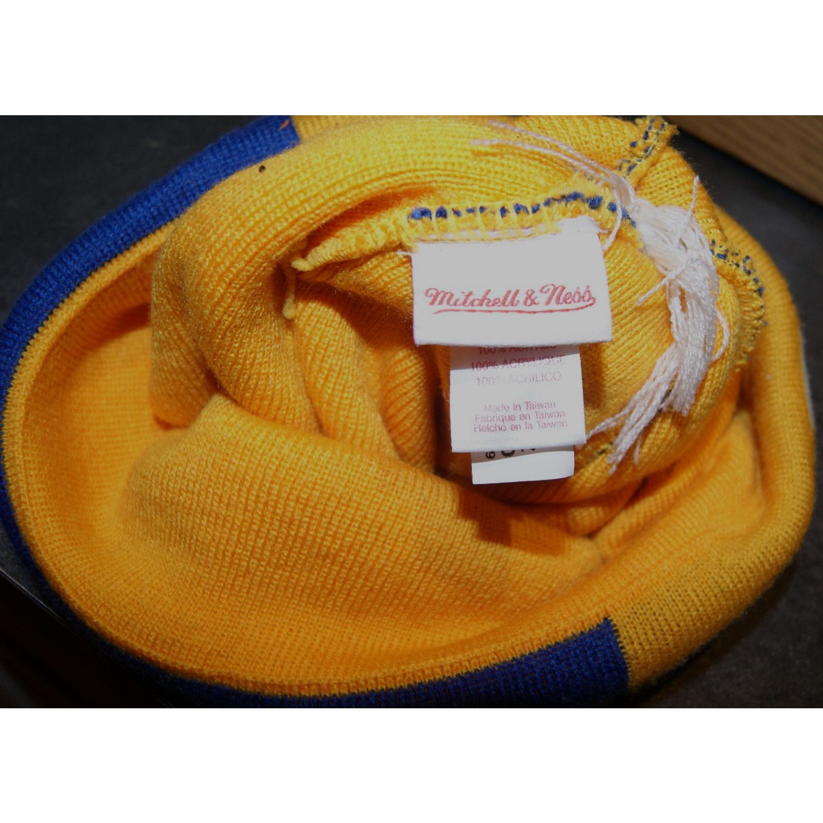 Mitchell & Ness Indiana Pacers Hat Beanie NBA Basketball Cuff Pom 2 Sided Size ONE SIZE - 7 Thumbnail