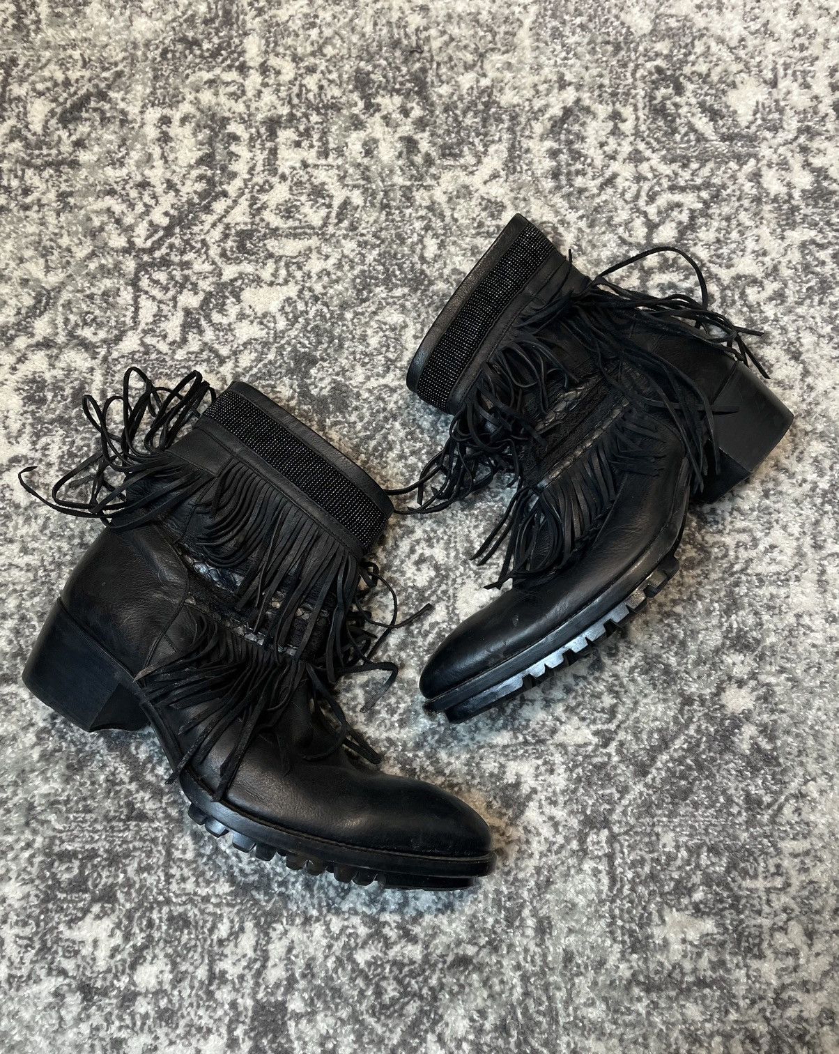 image of Alfredo Bannister Fringe Boots in Black, Men's (Size 11)