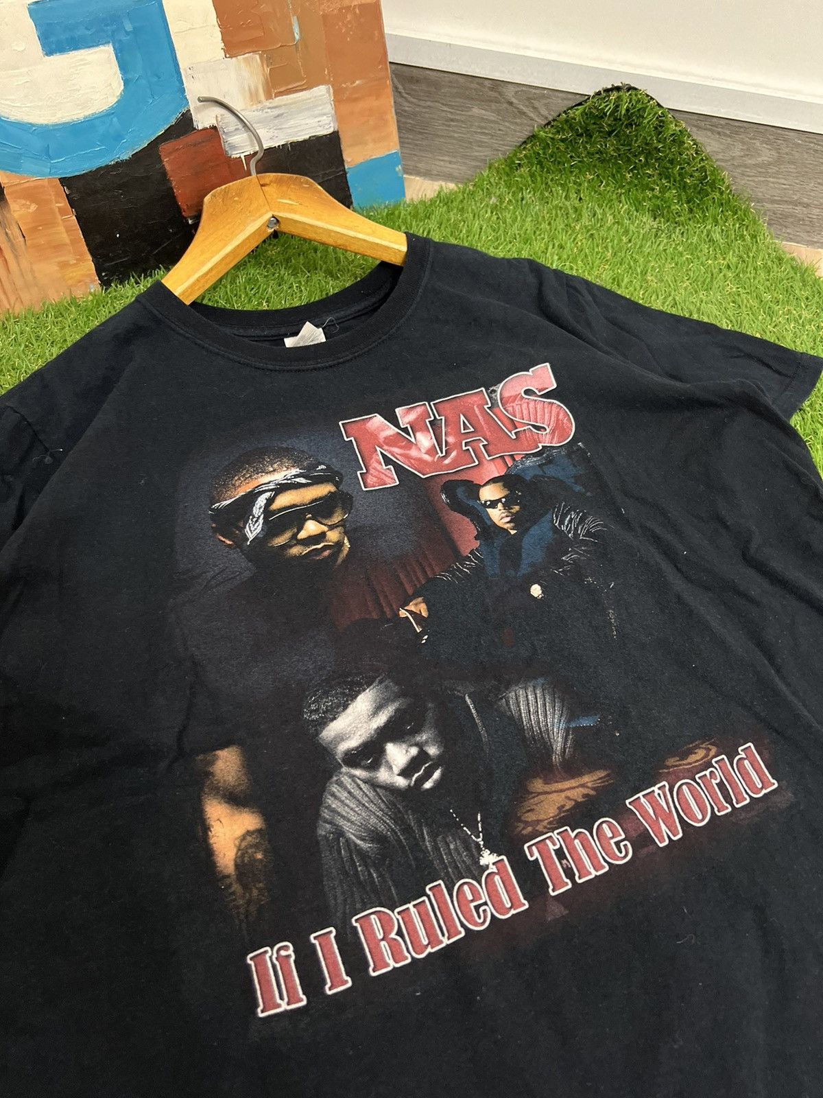 Rap Tees × Vintage Vintage Y2K Nas Gildan T-shirt Size US M / EU 48-50 / 2 - 5 Thumbnail