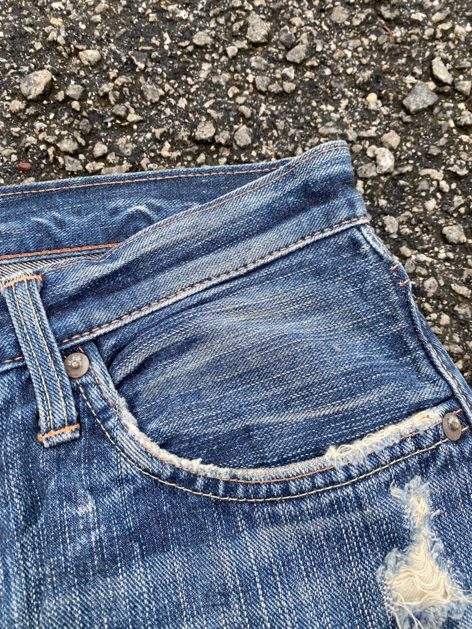 If Six Was Nine VINTAGE EDWIN 503 PACTHWORK DISTRESSED DENIM Size US 30 / EU 46 - 8 Thumbnail