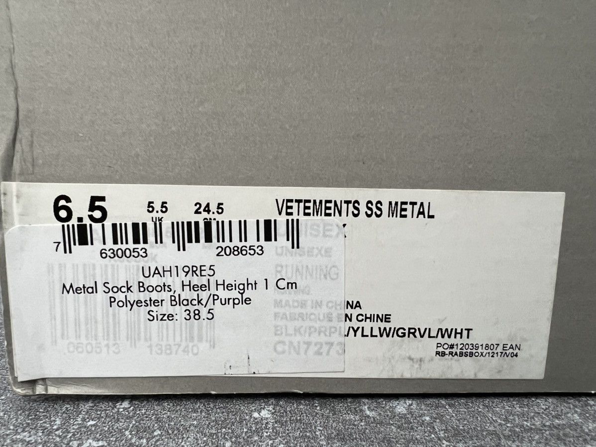 Reebok × Vetements Vetements Reebok Metal Sock Runner Sneaker Size US 6.5 / EU 39-40 - 4 Thumbnail