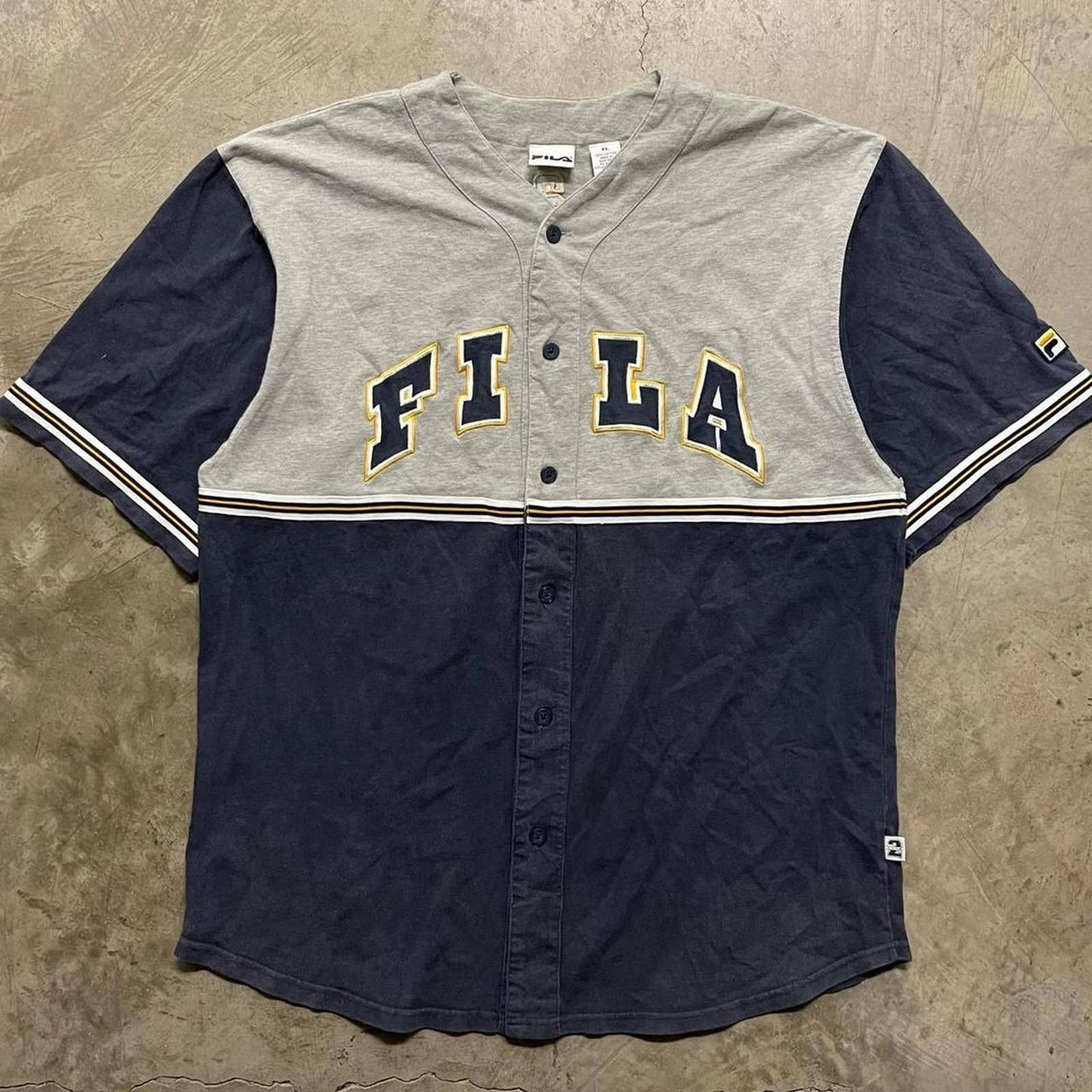 Fila Vintage fila baseball jersey mens Grailed