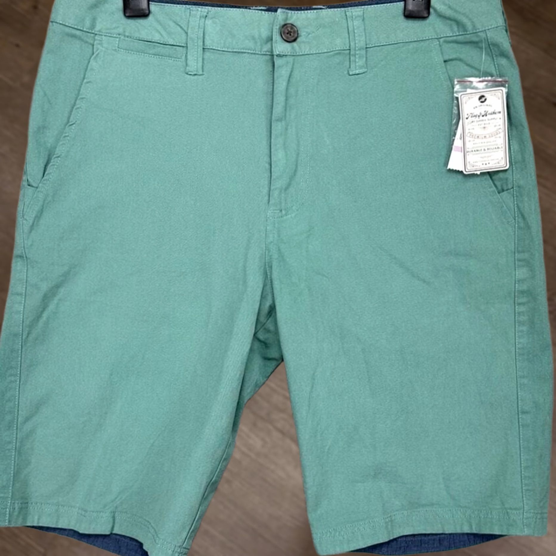 Vintage Flag Anthem Shorts Mens 32 Green Khakis Flat Front Stretch Casual Pockets NEW Size US 32 / EU 48 - 1 Thumbnail