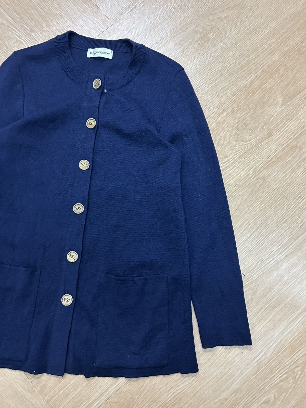 Vintage × Yves Saint Laurent Vintage Yves Saint Laurent big button logo Size M / US 6-8 / IT 42-44 - 4 Thumbnail