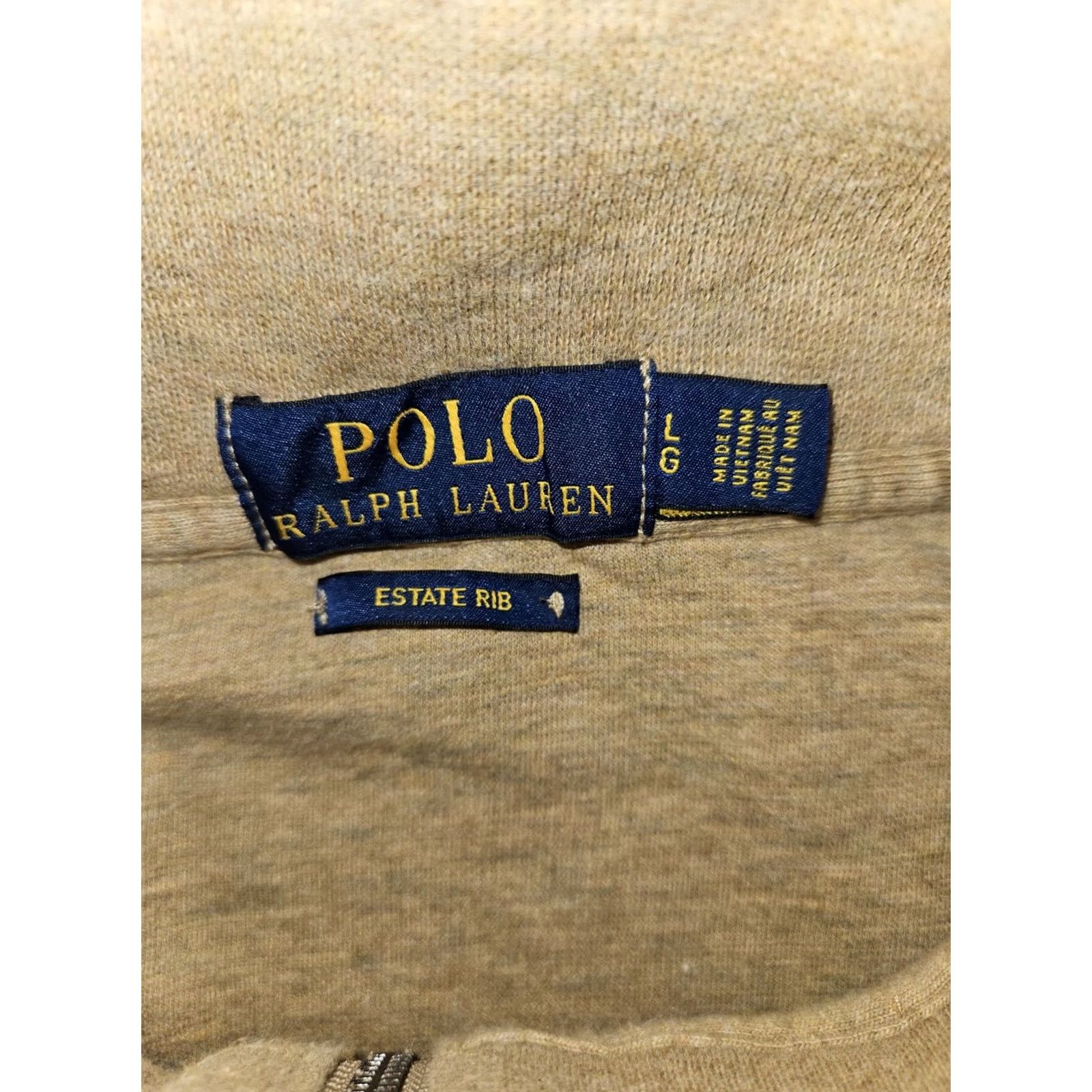 Ralph Lauren Polo Ralph Lauren Estate Rib 1/4 Zip Pullover Men's Large Gold Long Sleeve Sweater Zipper Embroidered Logo Cotton Size US L / EU 52-54 / 3 - 2 Thumbnail