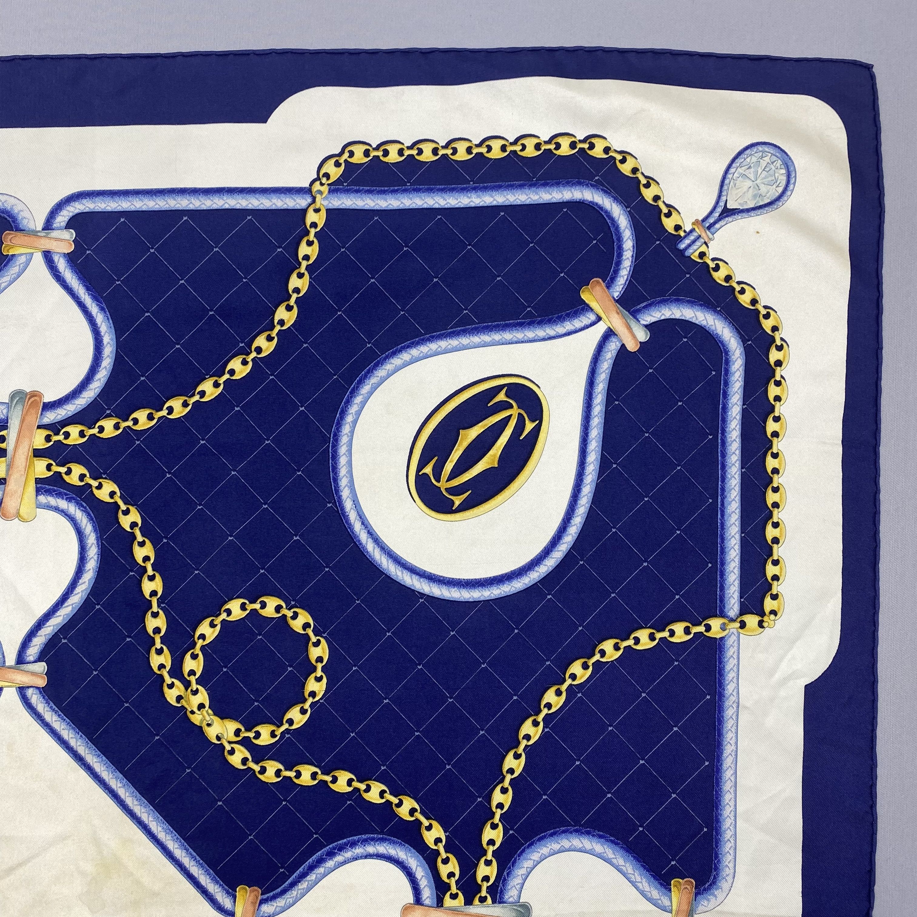 Cartier Vintage Cartier SILK Scarf Twill Stole Wraps 56789 Size ONE SIZE - 6 Thumbnail
