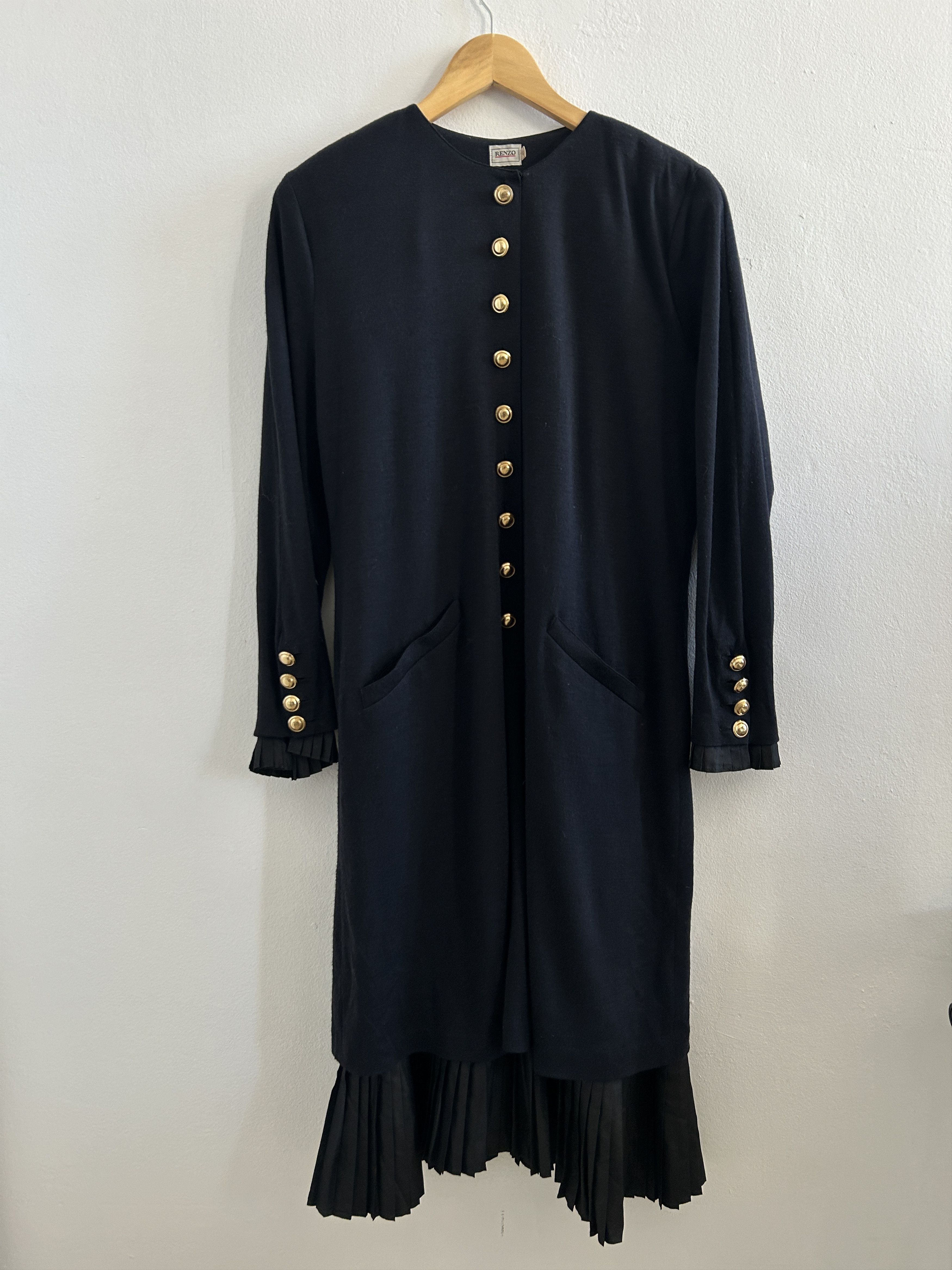 Vintage Vintage 80s Wool Silk Midi Dress Size M / US 6-8 / IT 42-44 - 9 Thumbnail