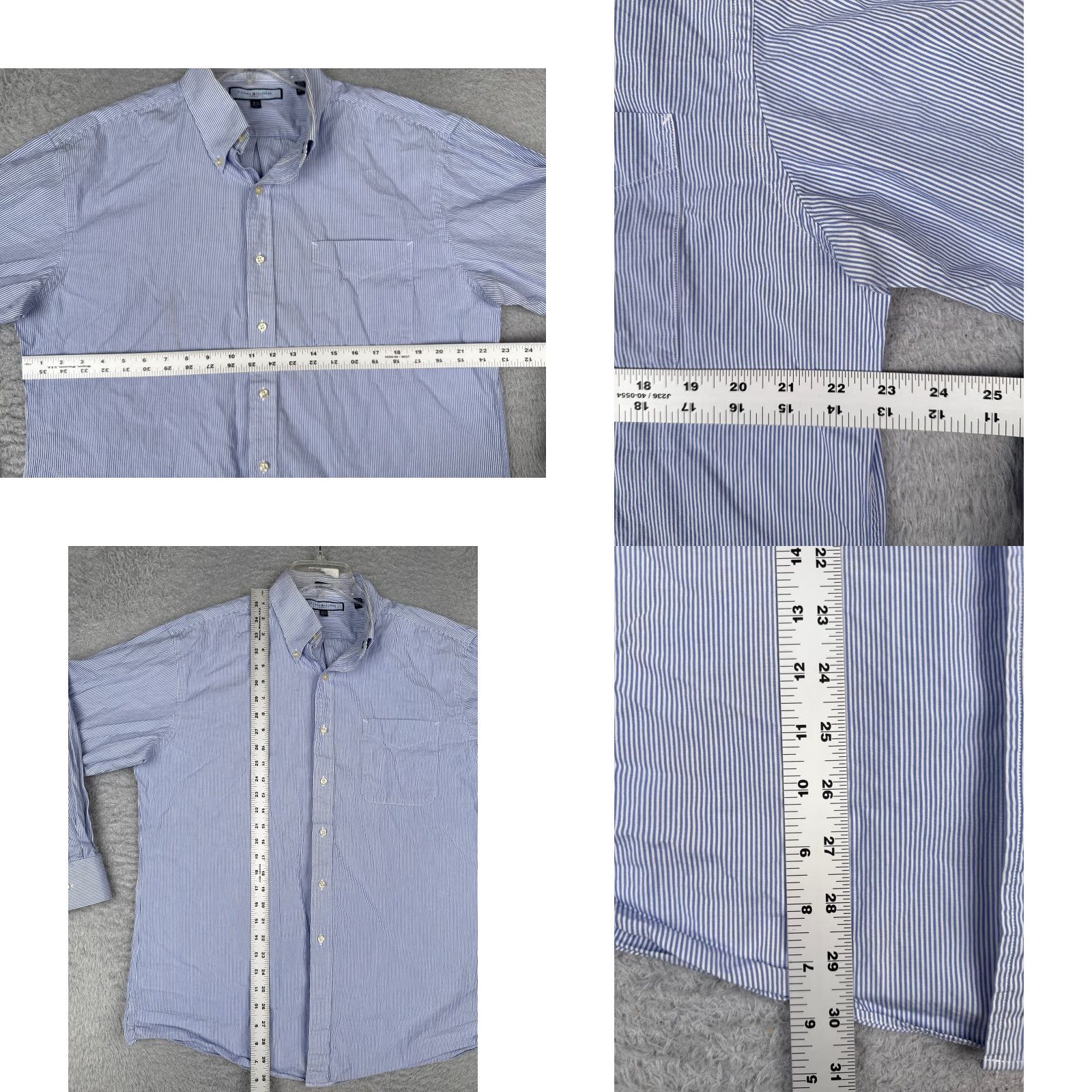 Tommy Hilfiger Tommy Hilfiger Shirt Men Large Blue Stripe Button Up Long Sleeve Pocket-Down Collar. Size US L / EU 52-54 / 3 - 8 Thumbnail