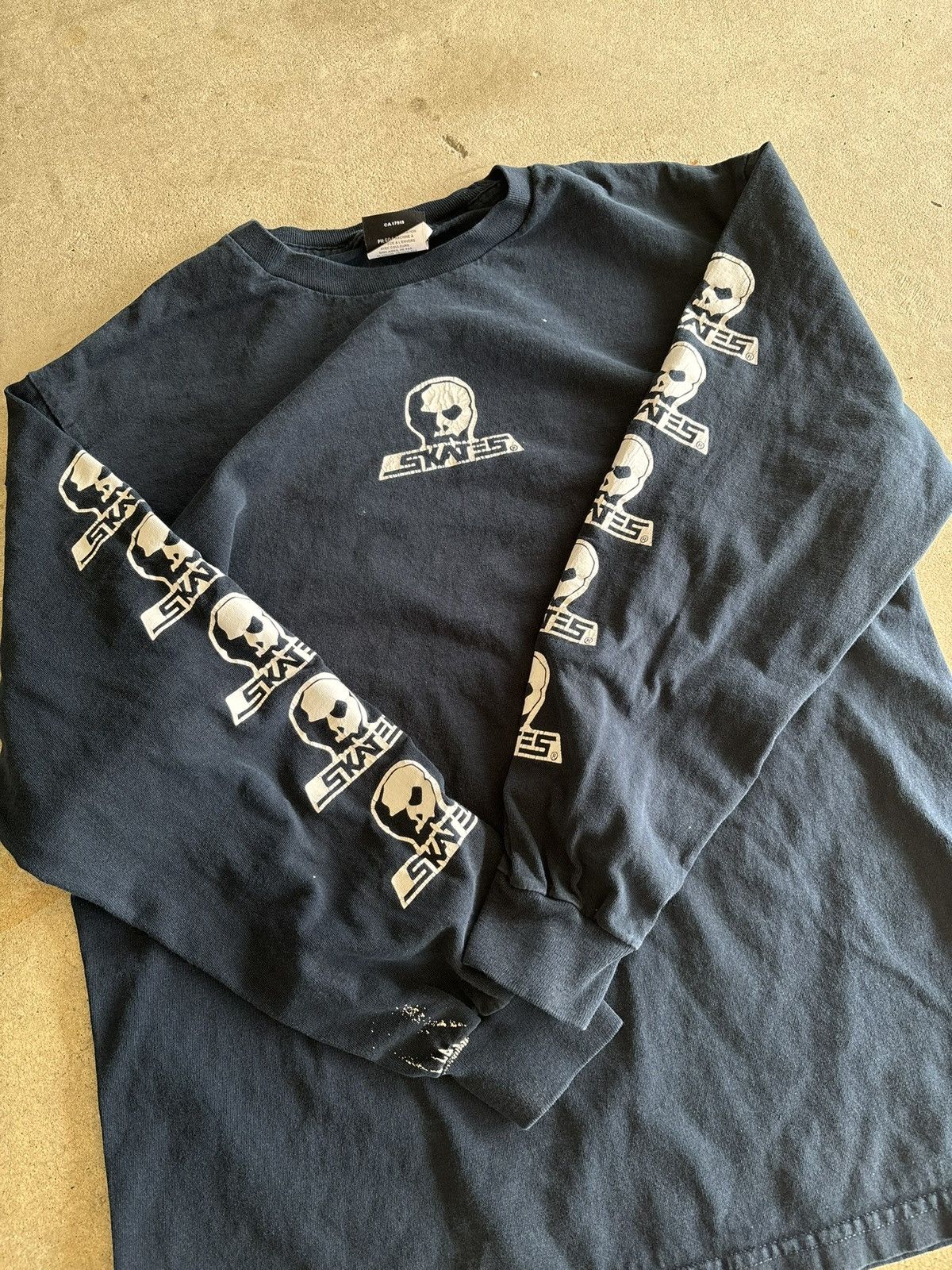 Other Vintage Skull Skates Boxy Paint Splatter Navy Longsleeve Size US M / EU 48-50 / 2 - 5 Thumbnail