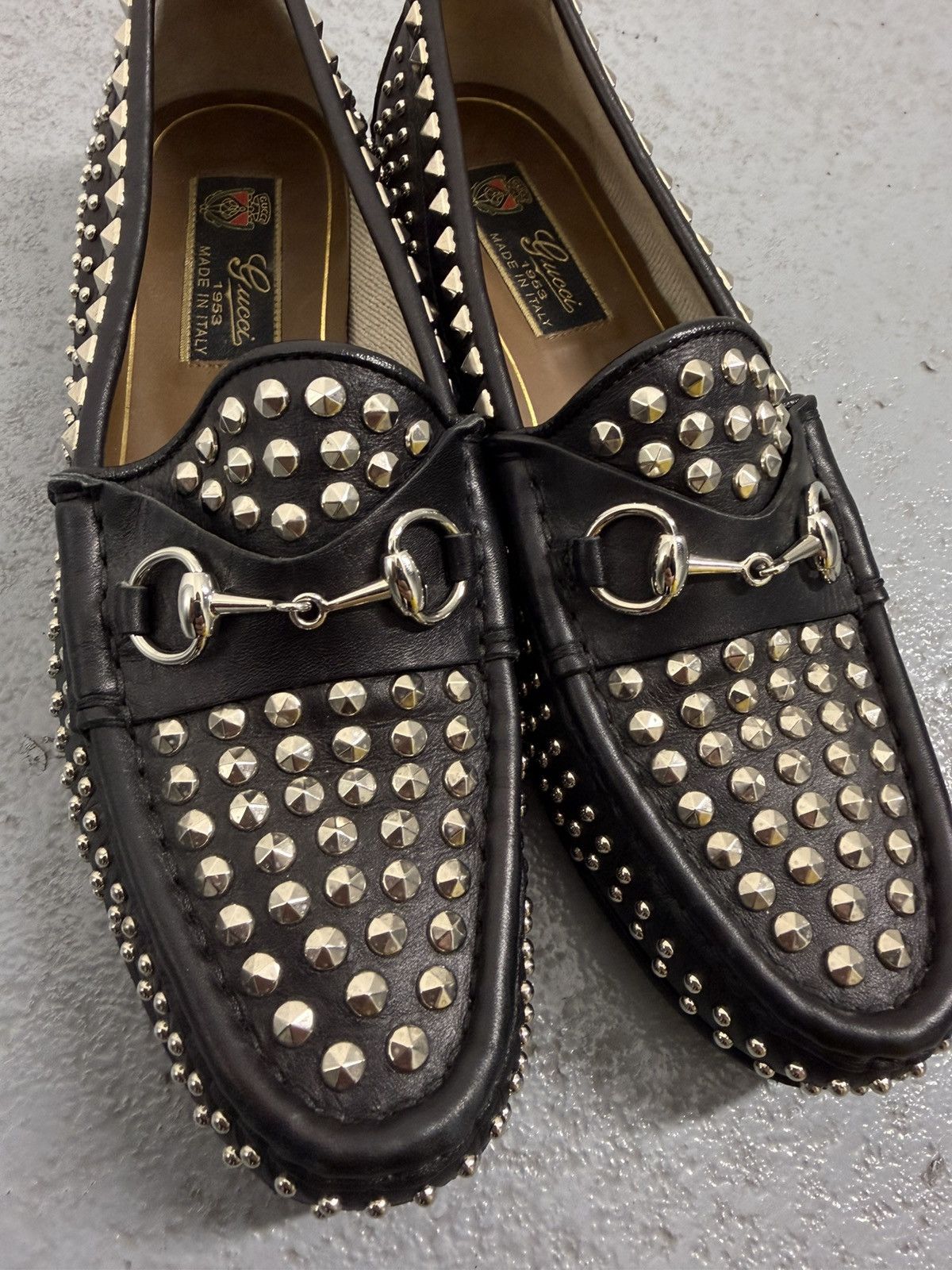 Gucci Gucci Horsebit 1953 Studded Leather Loafers Size US 7 / IT 37 - 5 Thumbnail