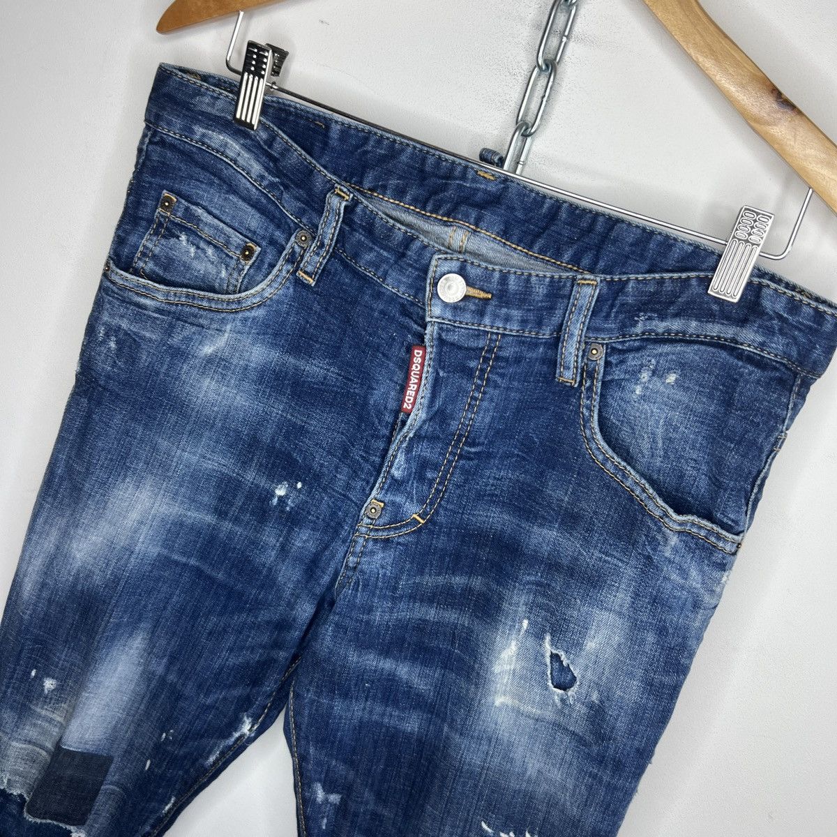 Dsquared2 Dsquared Jeans Slim Fit Blue Denim Italy Vintage Faded Y2K Size US 32 / EU 48 - 4 Thumbnail