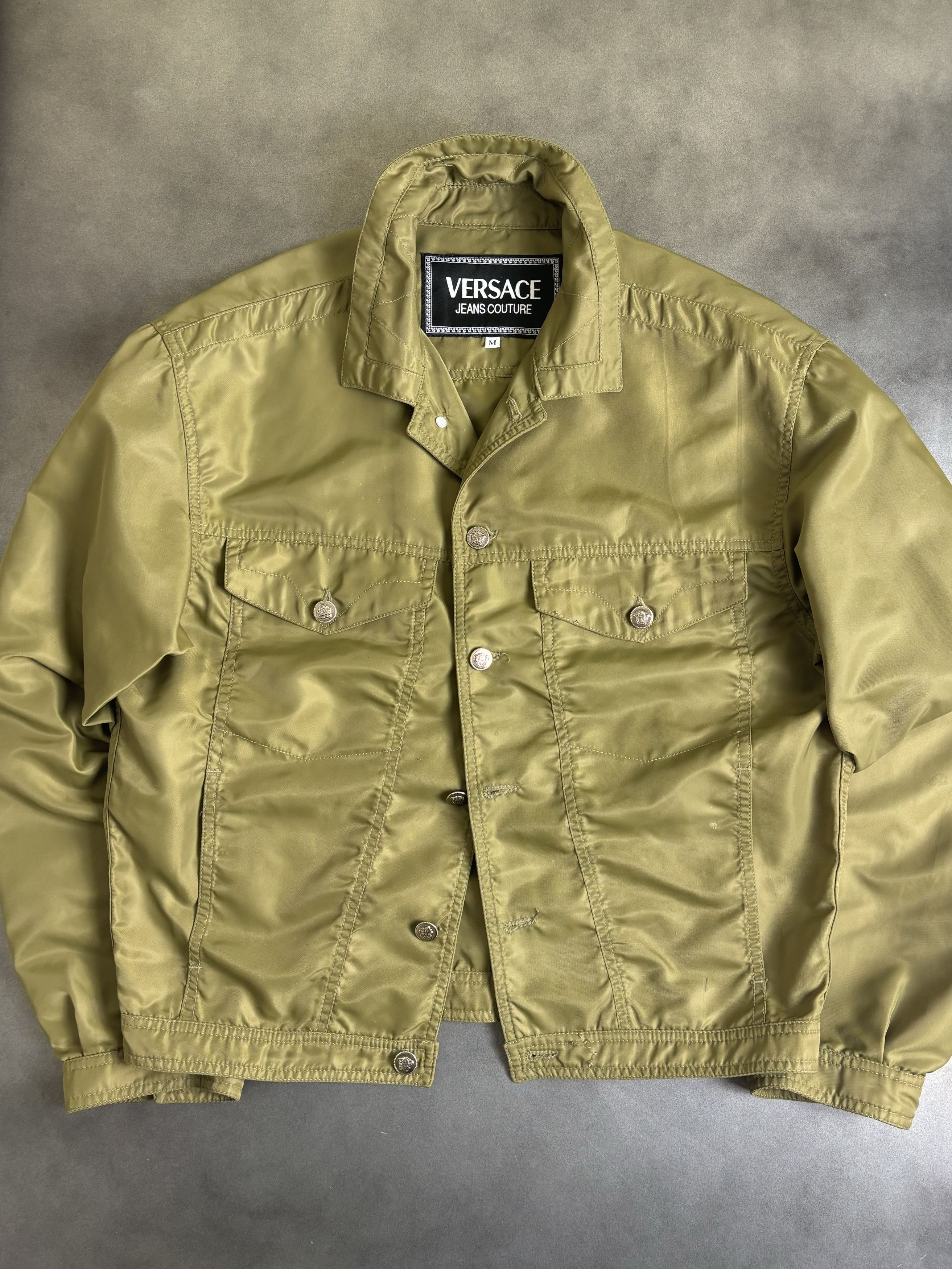 Versace × Versace Jeans Couture × Vintage 1990s Versace Jeans Couture Nylon Tucker Jacket Vintage Boxy Size US M / EU 48-50 / 2 - 13 Thumbnail