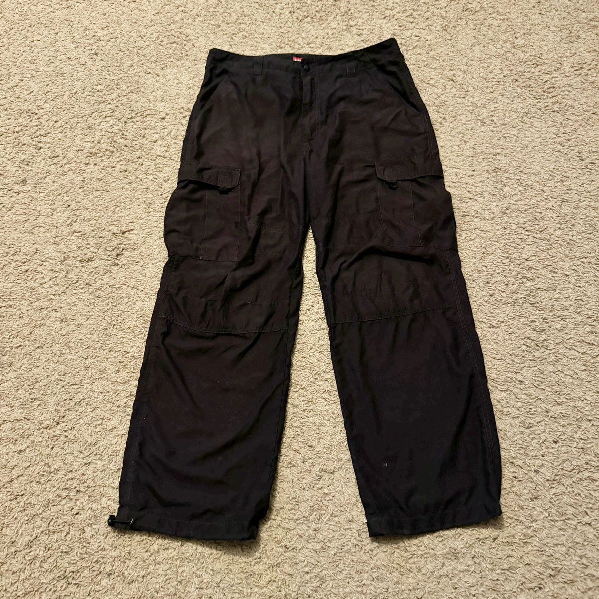 UNIONBAY × Vintage VINTAGE 90s UNION BAY BROWN PARACHUTE CARGO PANTS! Size US 36 / EU 52 - 1 Thumbnail