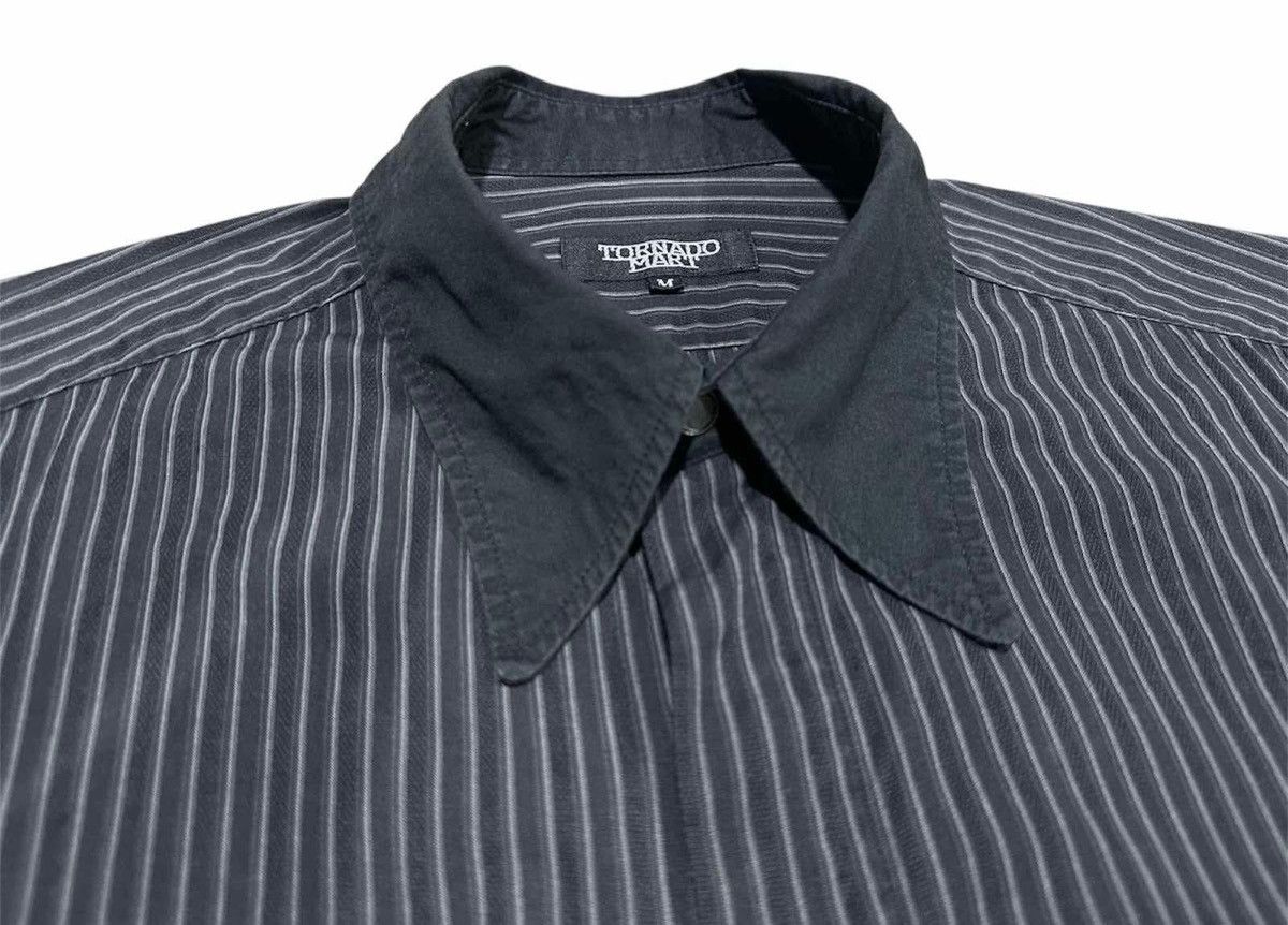 Tornado Mart 🔥Y2K Tornado Mart Striped Shirt Sharped Collar Double Cuffs Size US M / EU 48-50 / 2 - 5 Thumbnail