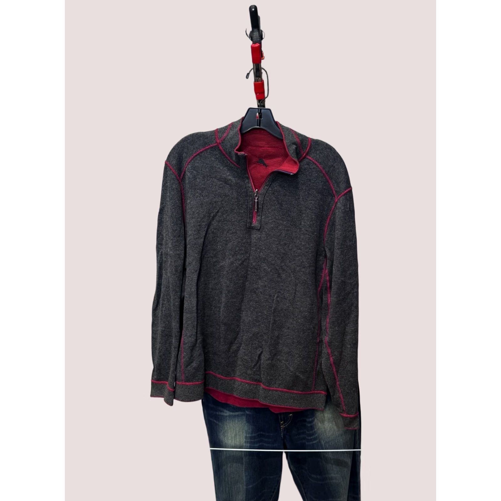 Tommy Bahama Tommy Bahama Sweater Red Gray Reversible Zip Large L Mens Size US L / EU 52-54 / 3 - 1 Thumbnail