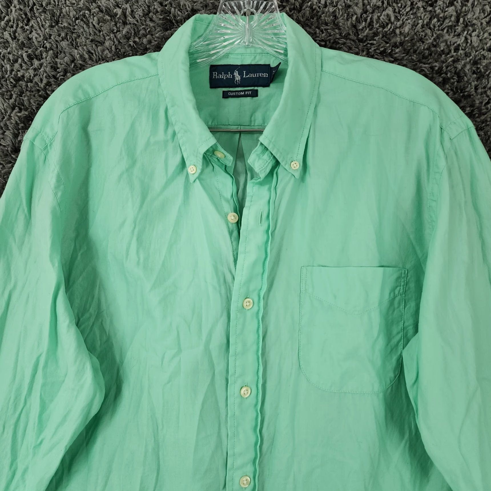Ralph Lauren Ralph Lauren Button-Up Shirt Mens Long Sleeve Custom Fit Size L Green Size US L / EU 52-54 / 3 - 3 Thumbnail