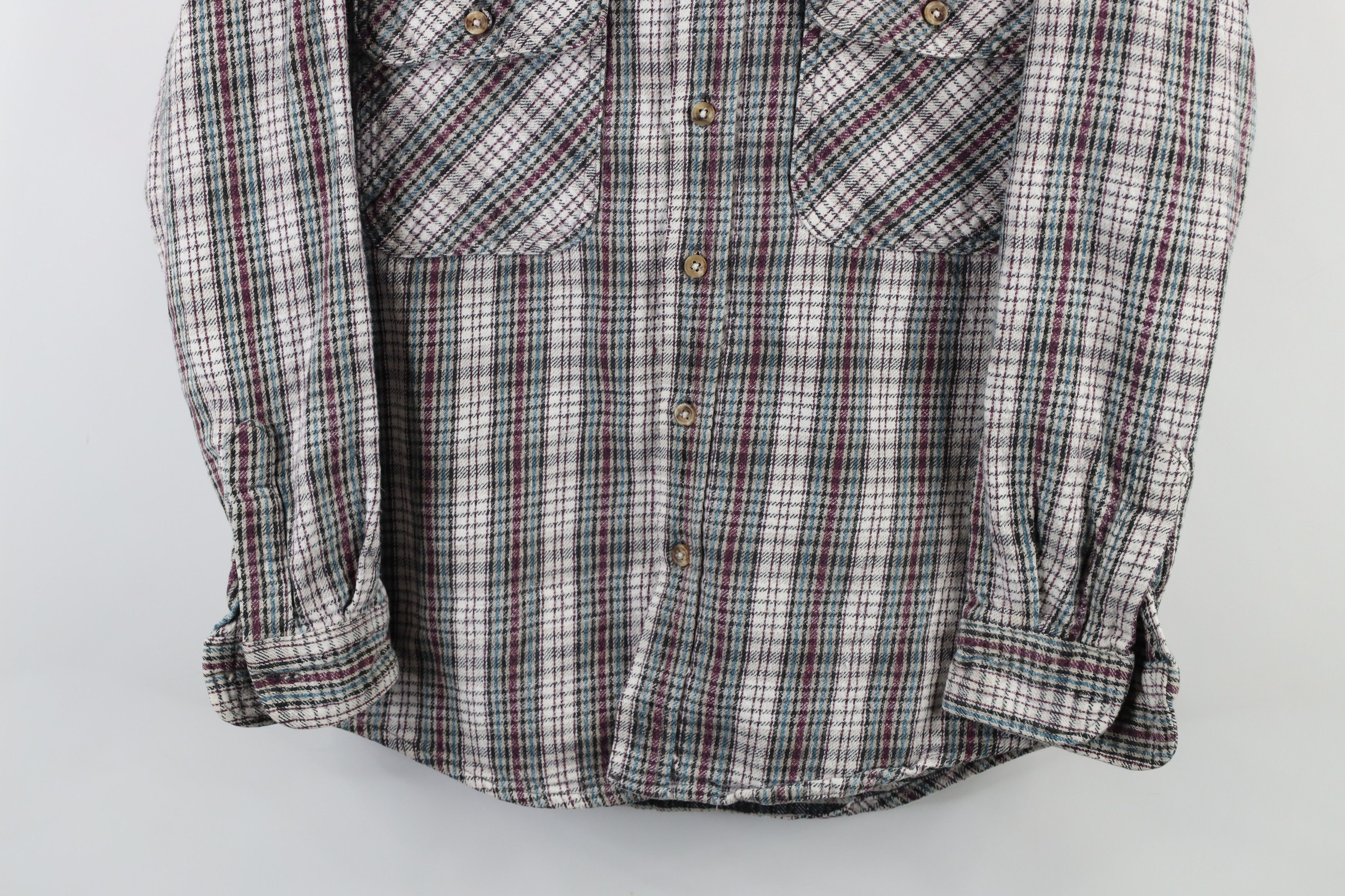 Vintage Vintage 90s Streetwear Heavyweight Button Shirt Plaid Size US M / EU 48-50 / 2 - 3 Thumbnail