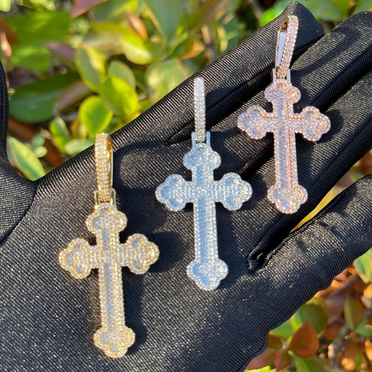 Japanese Brand Rose Gold Diamond Gothic Cross Necklace Size ONE SIZE - 1 Thumbnail