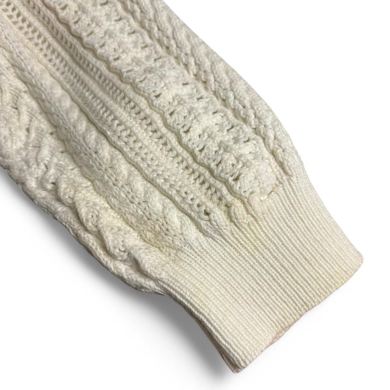Vintage Vintage 1990s Cream Knit Boxy Cardigan Sweater Size S / US 4 / IT 40 - 7 Thumbnail