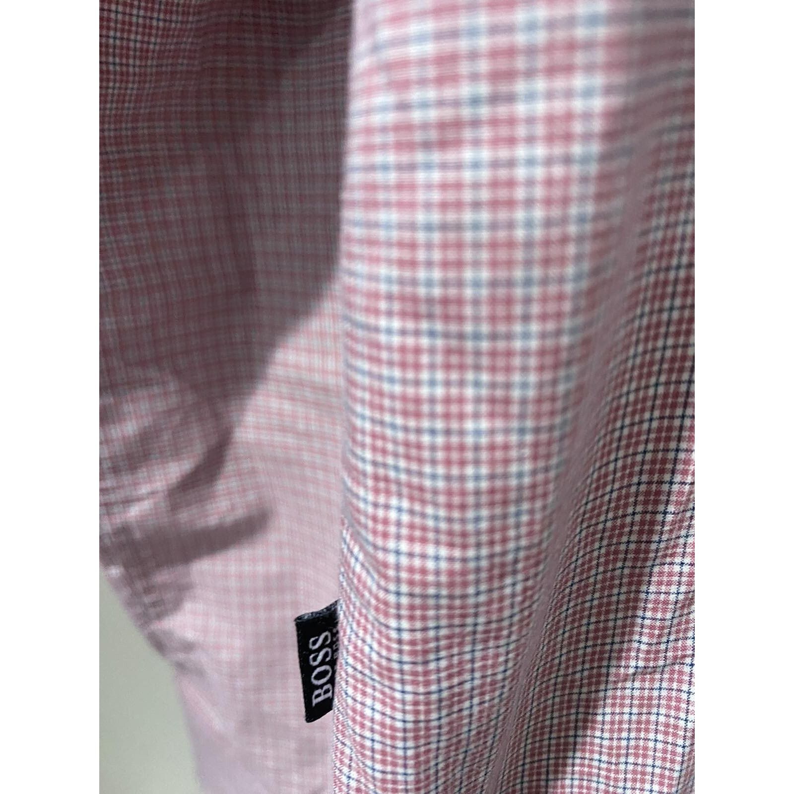 Hugo Boss Hugo Boss "Isko" Slim Plaid Long Shirt Pink Size XL A000778 Size US XL / EU 56 / 4 - 6 Thumbnail
