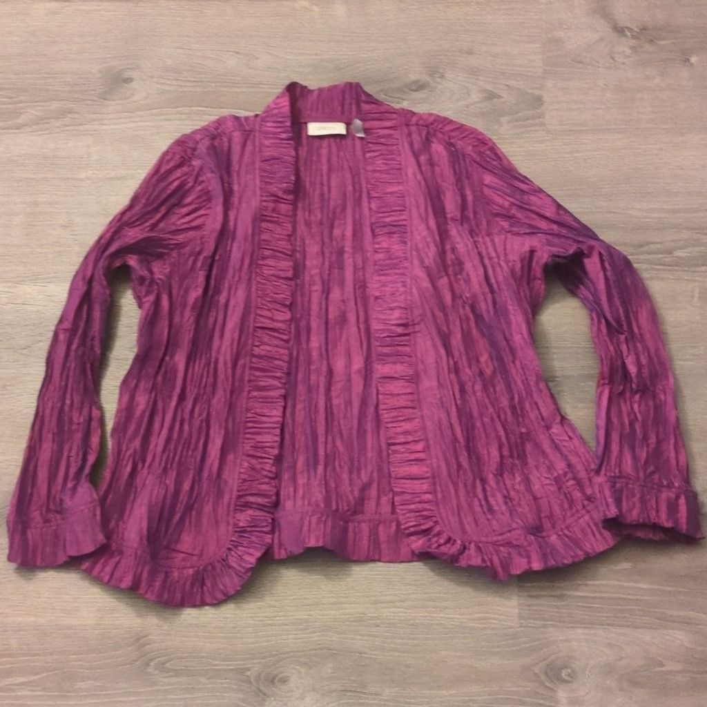 Chicos Chico’s Royal Ruffle Rhea Jacket in Wild Aster size 3 Size XL / US 12-14 / IT 48-50 - 1 Thumbnail