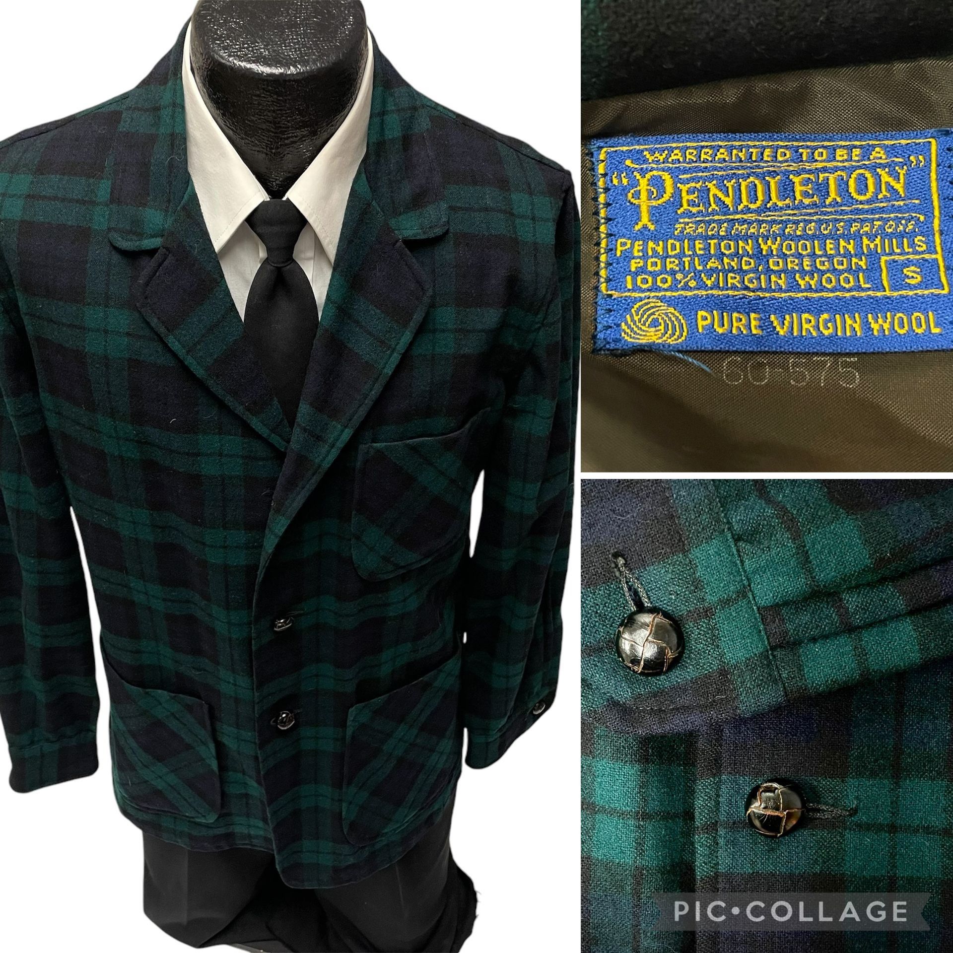 Pendleton Vtg Pendleton 3 BTN Green Blue SHADOW PLAID Sport Coat Grailed