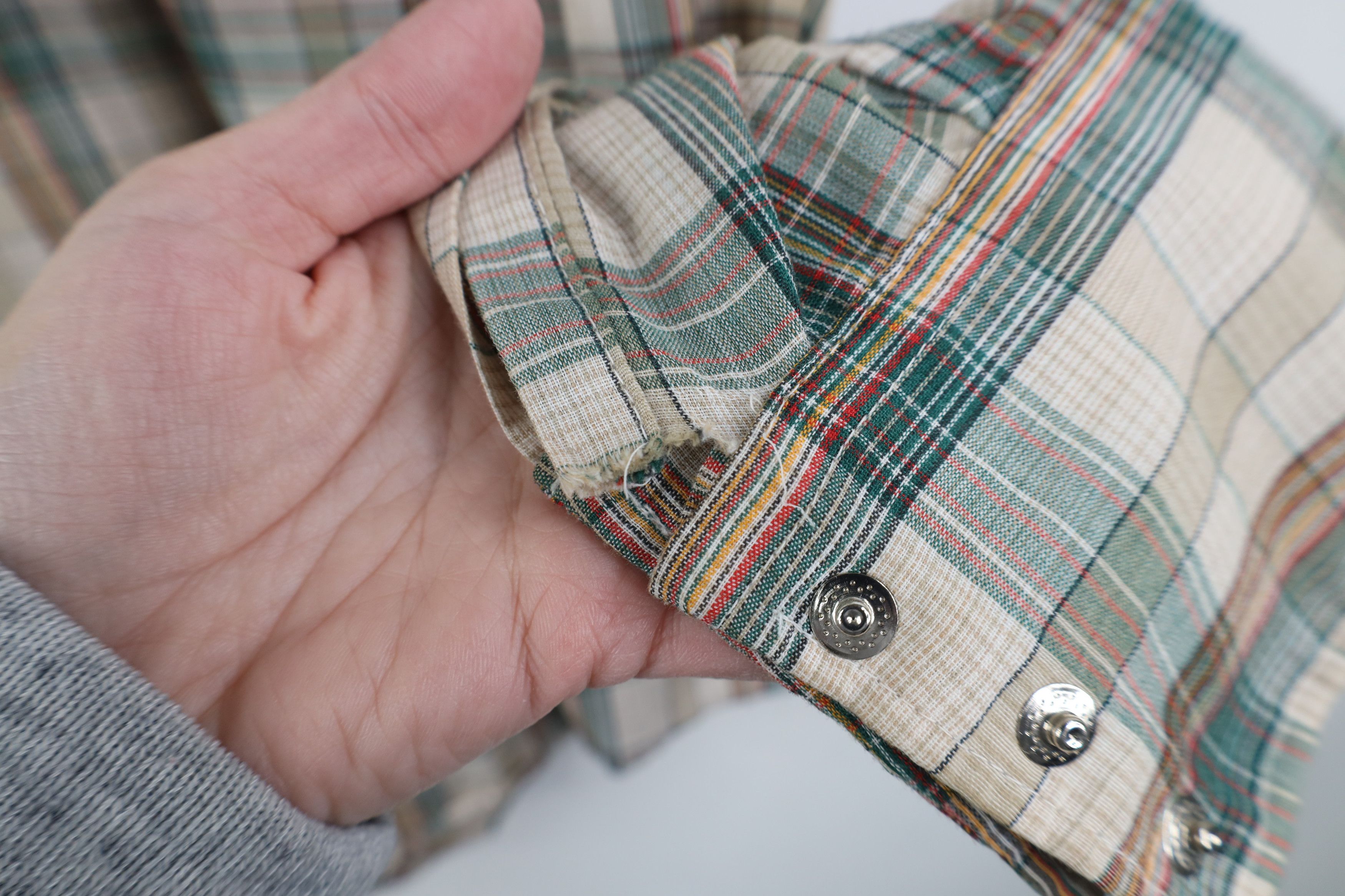 Vintage Vintage 70s Streetwear Rodeo Cowboy Snap Button Shirt Plaid Size US L / EU 52-54 / 3 - 6 Thumbnail