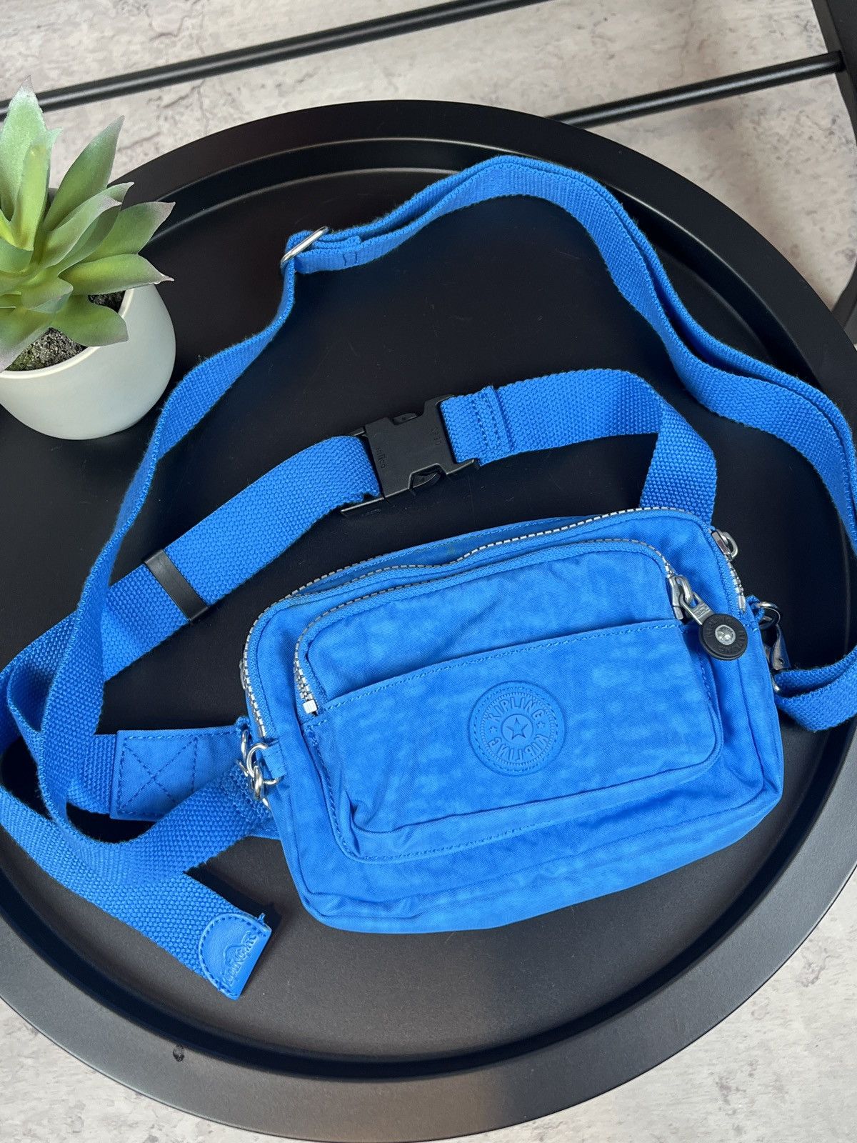 Outdoor Life Y2K Kipling Crossbody Nylon Blue Mini Bag, Men's