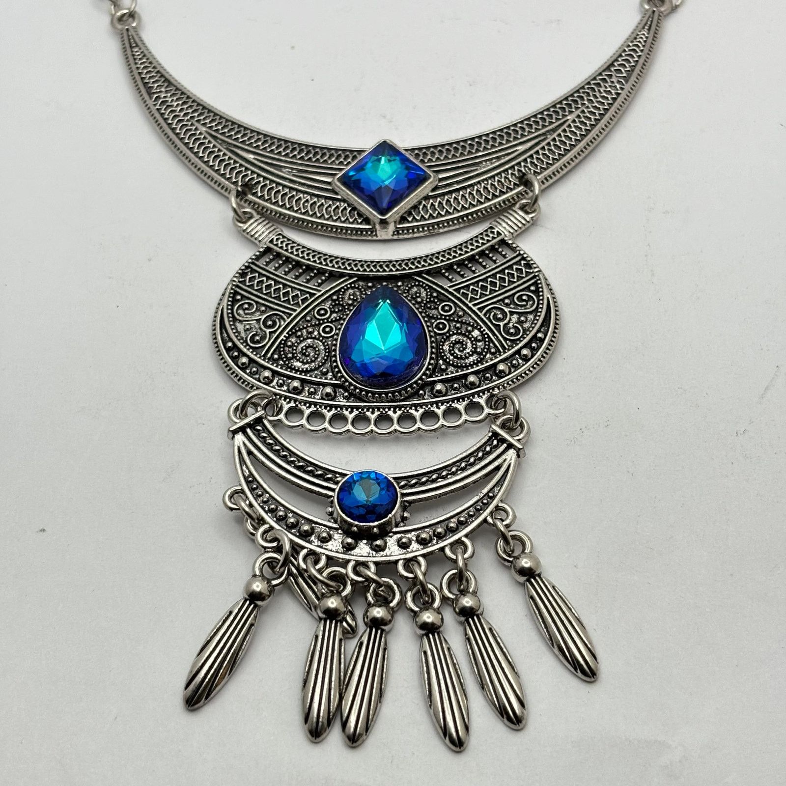 Other Vintage Silver & blue necklace Size ONE SIZE - 1 Thumbnail