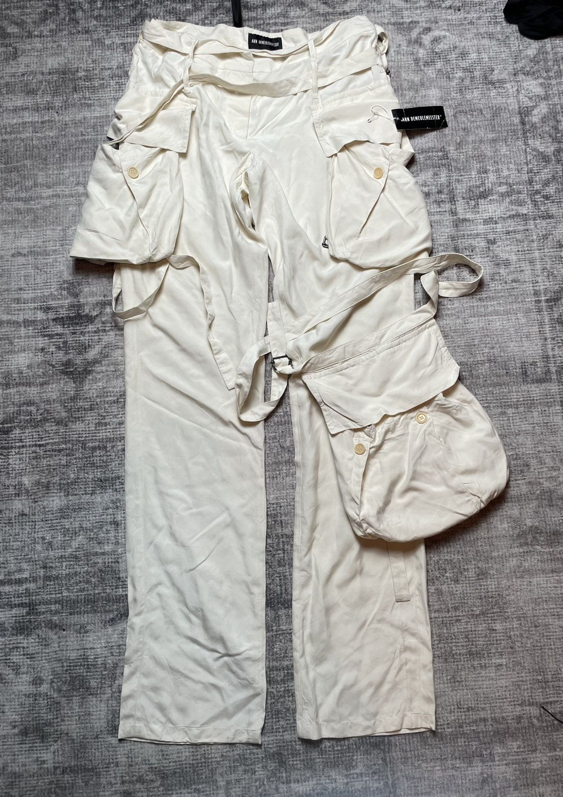 Ann Demeulemeester Ann Demeulemeester Silk Cargo Bondage Pants Size US 32 / EU 48 - 3 Thumbnail