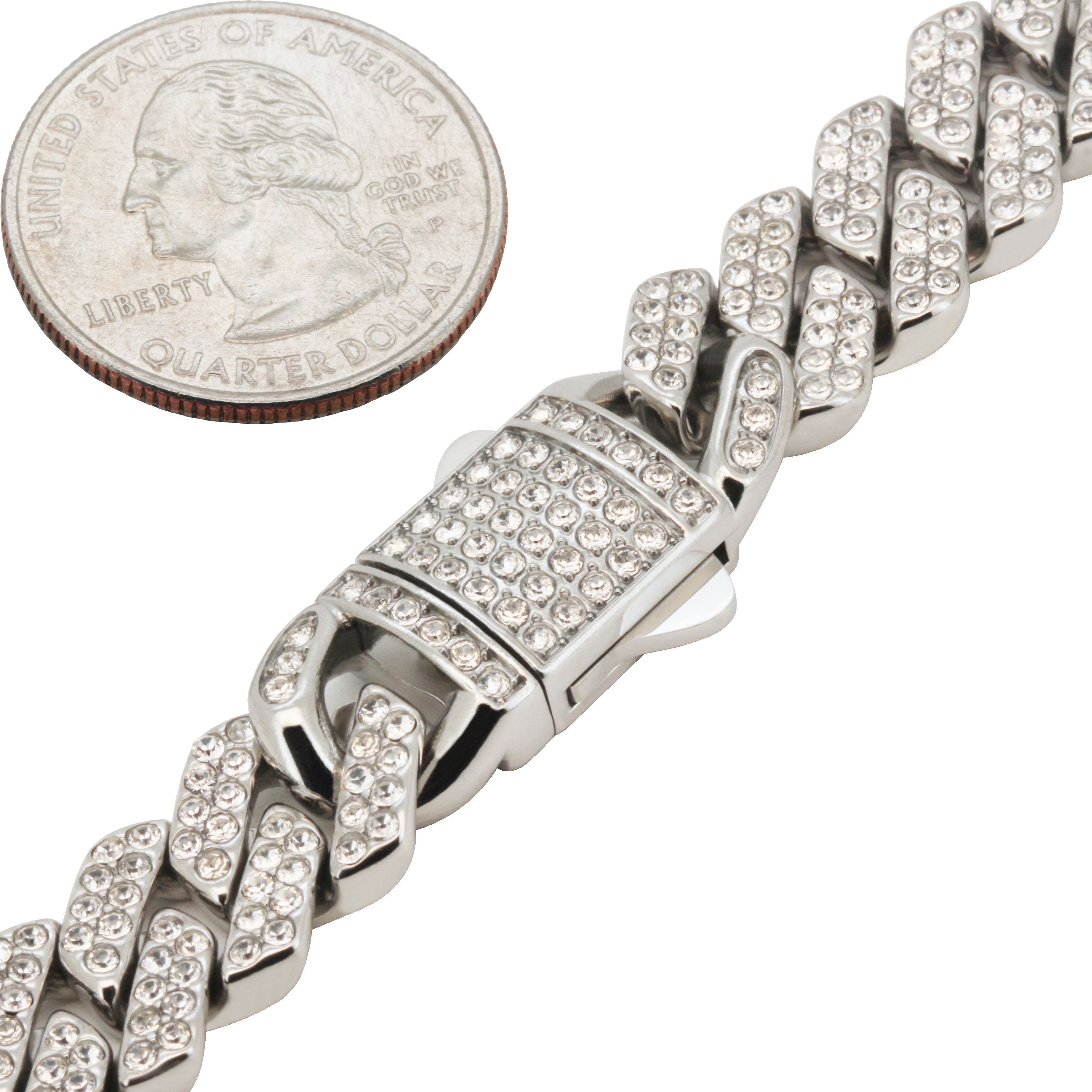 Other 316L SS AAA CZ 13mm Cuban Link Bracelet 8.2” Size ONE SIZE - 2 Thumbnail