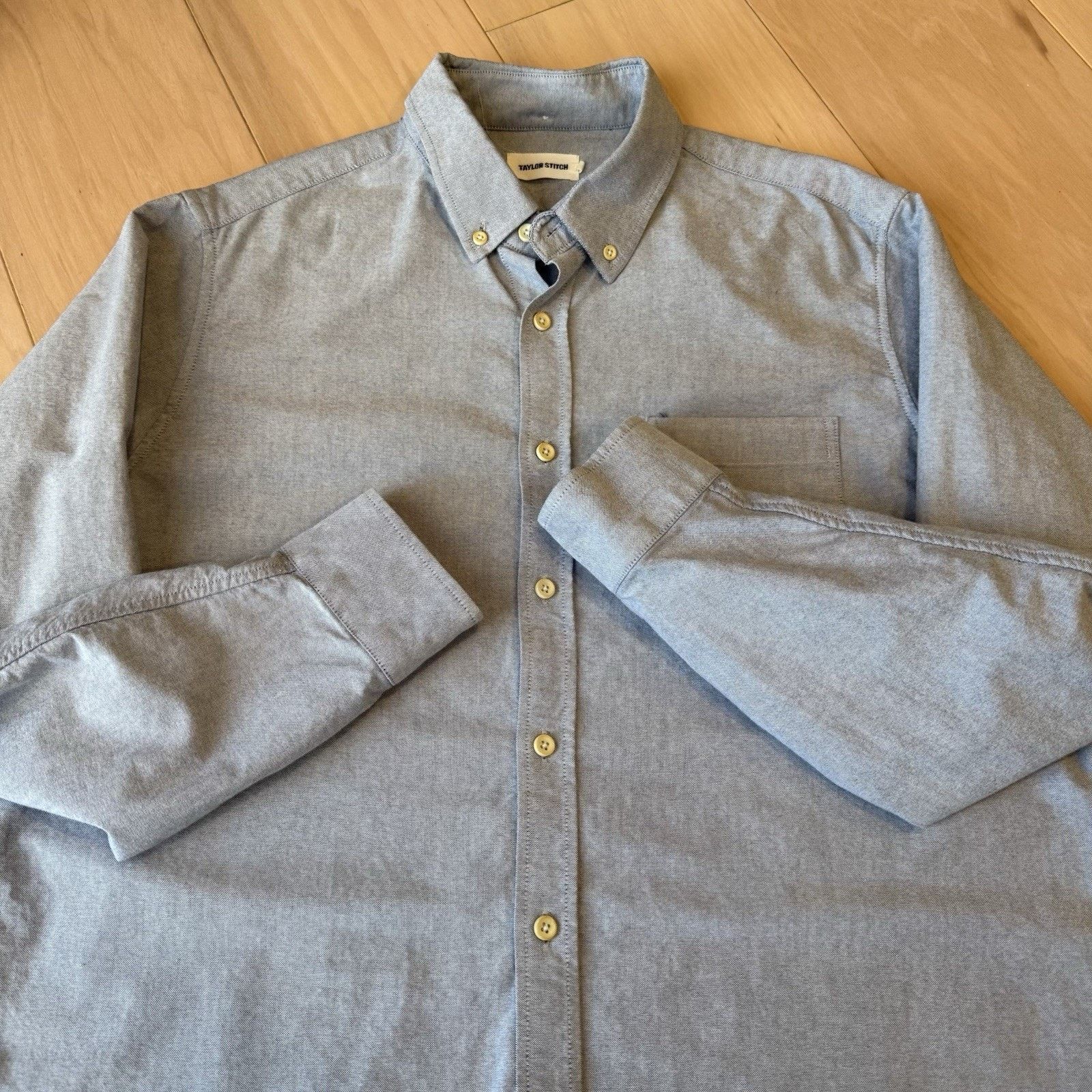 Taylor Stitch Taylor Stitch The Jack Shirt 46 Gray Solid Cotton Oxford Size US XL / EU 56 / 4 - 5 Thumbnail