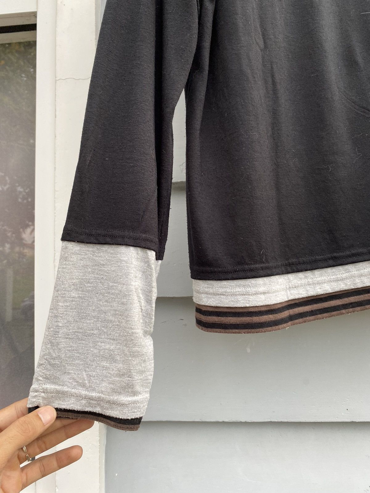 If Six Was Nine Vassafull Tripple Layer Stripes Nature Label Longsleeve Size XXL / US 16-18 / IT 52-54 - 13 Thumbnail