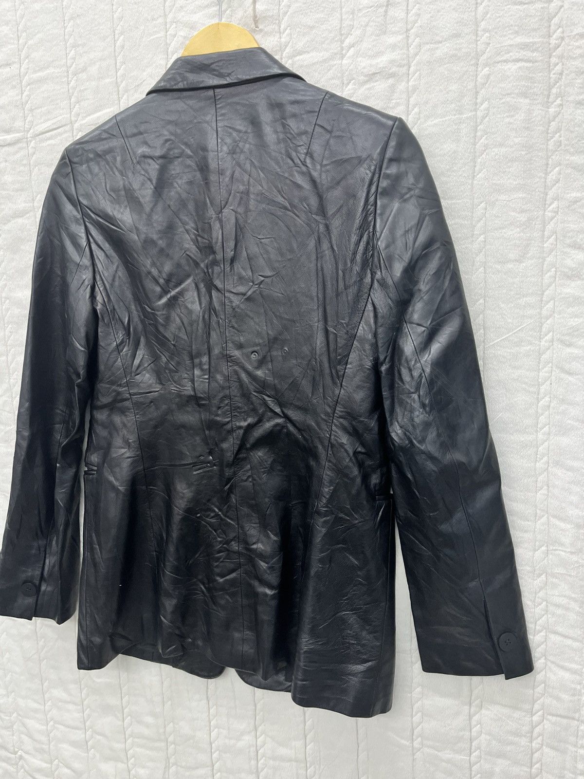 DKNY × Vintage ARCHIVE🔥DKNY LEATHER BLAZER JACKET Size S / US 4 / IT 40 - 6 Thumbnail